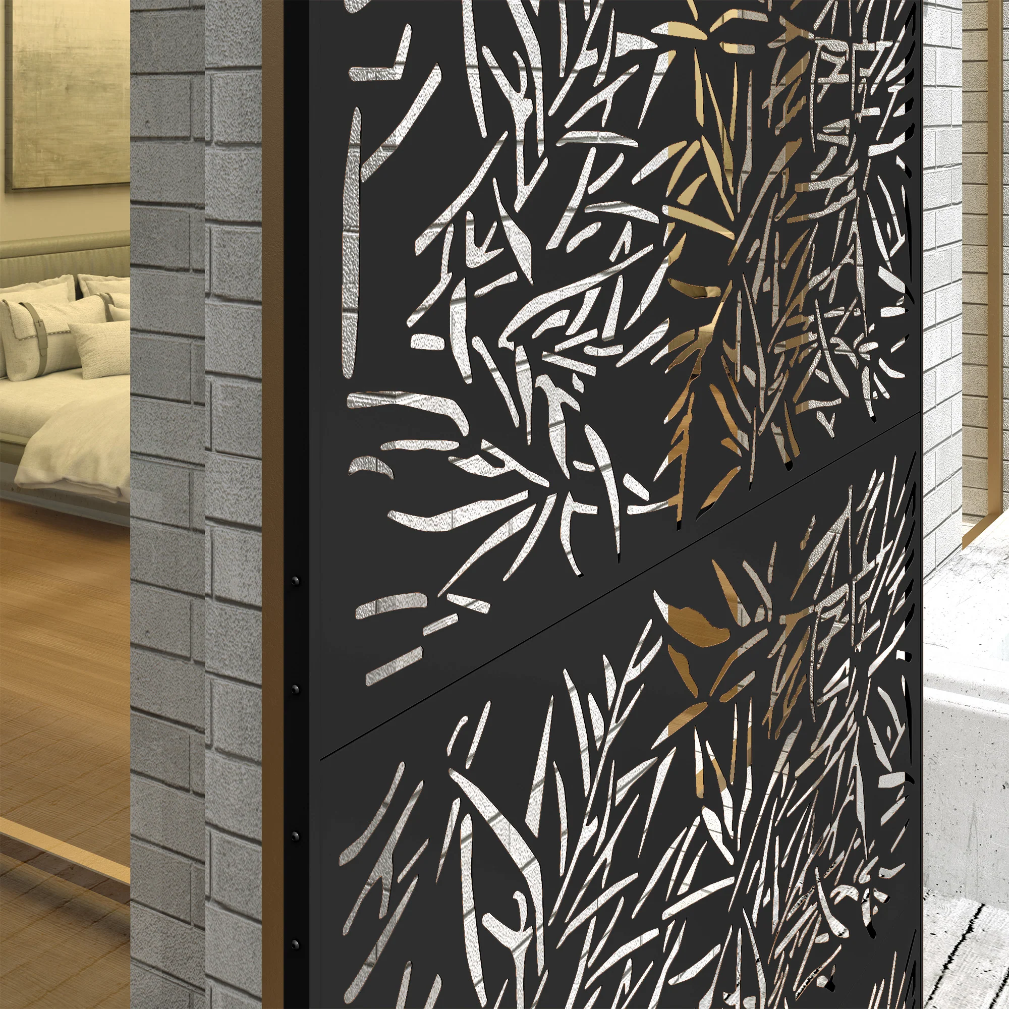 Outsunny Decorative Outdoor Divider Privacy Panel with Stand, Rhombus - Image 18