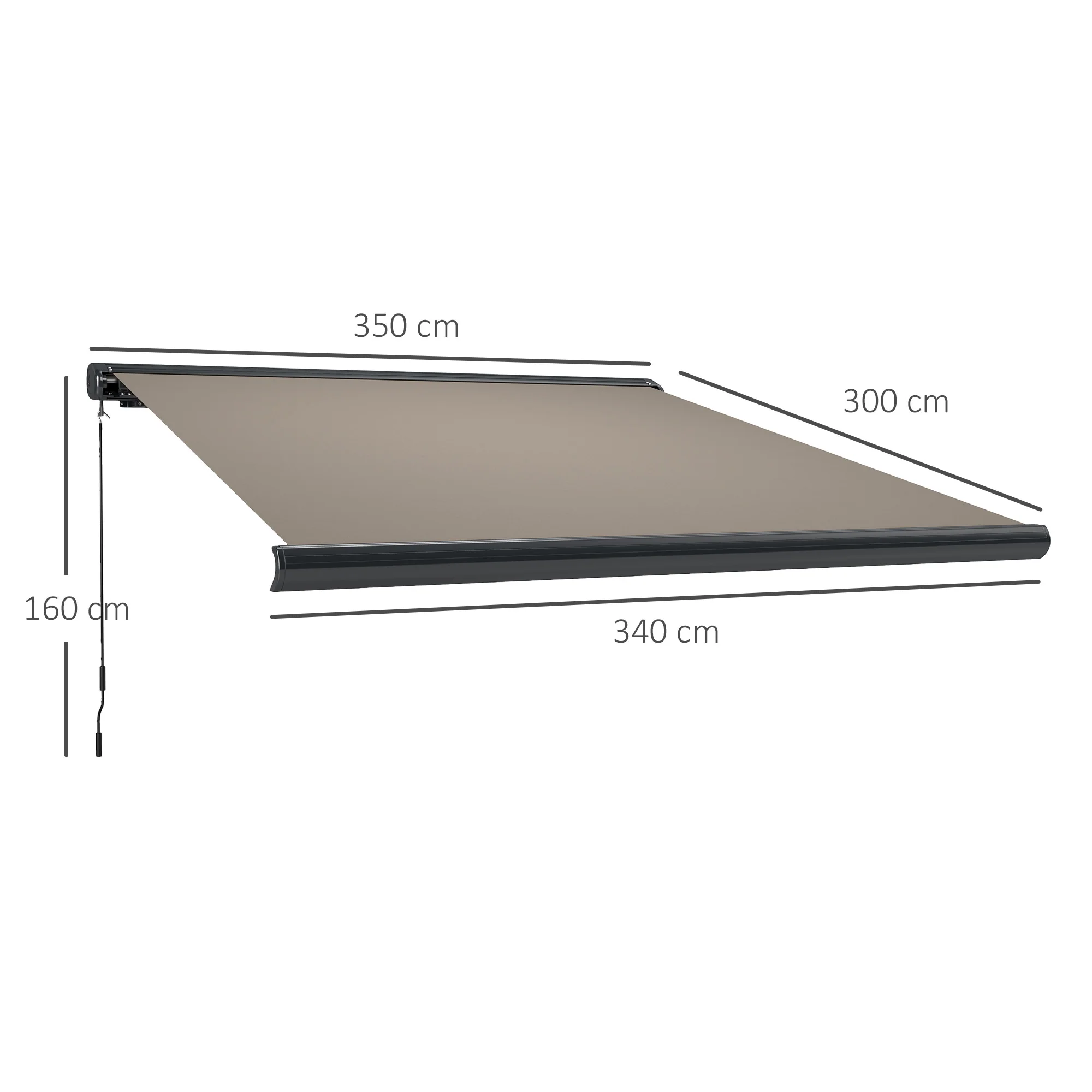 Outsunny DIY Retractable Canopy with Remote Controller for Patio, Light Grey - Image 14