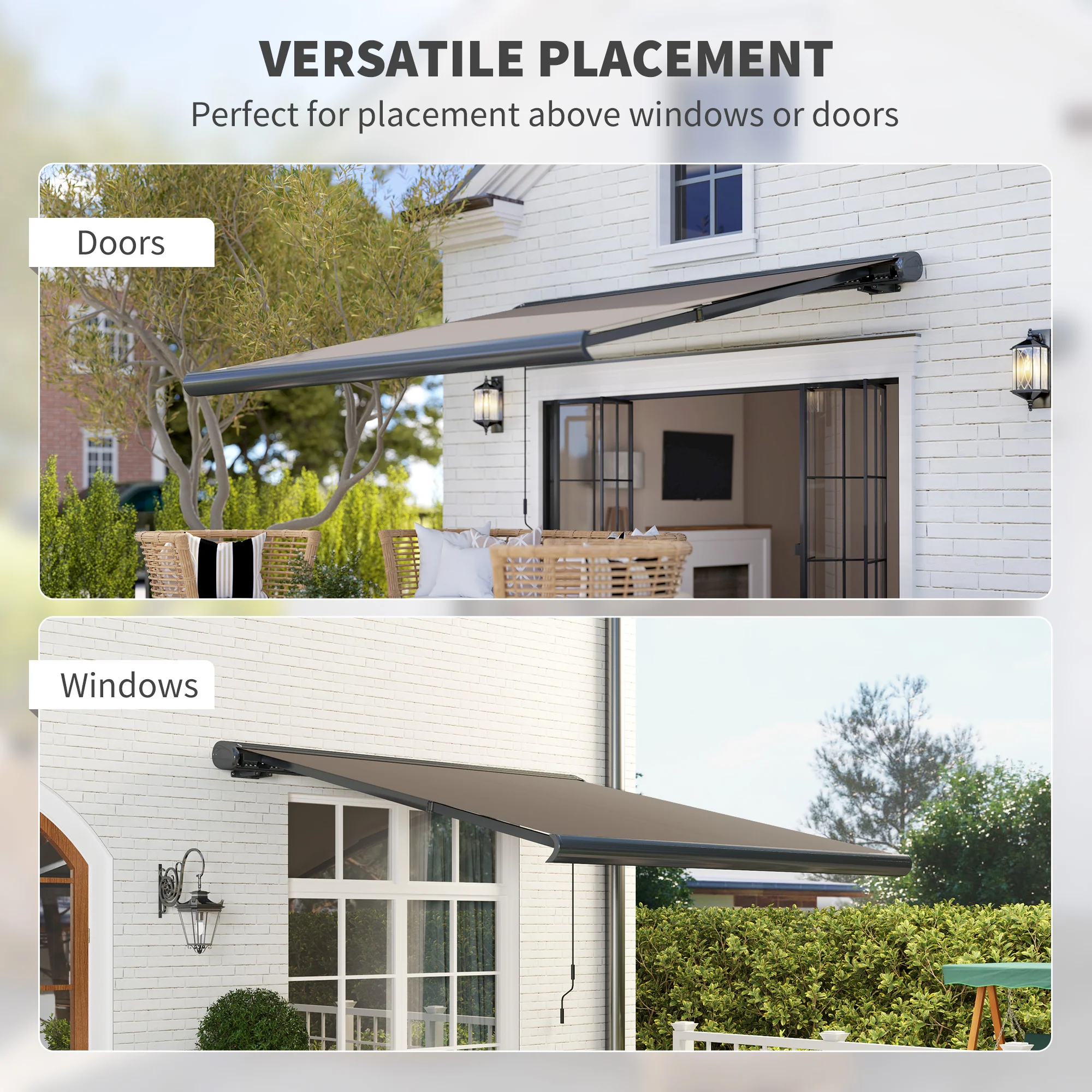 Outsunny DIY Retractable Canopy with Remote Controller for Patio, Light Grey - Image 6