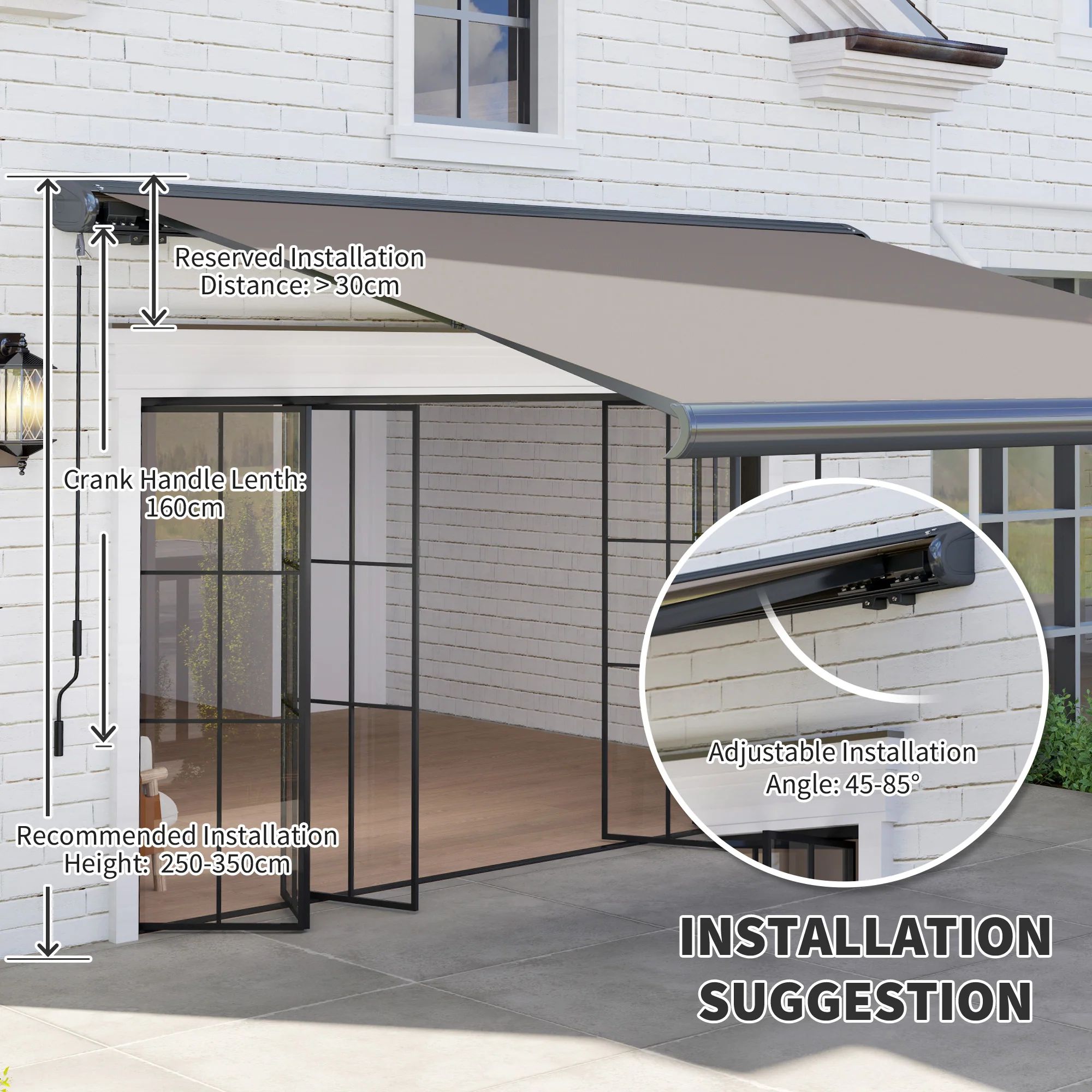 Outsunny DIY Retractable Canopy with Remote Controller for Patio, Light Grey - Image 8