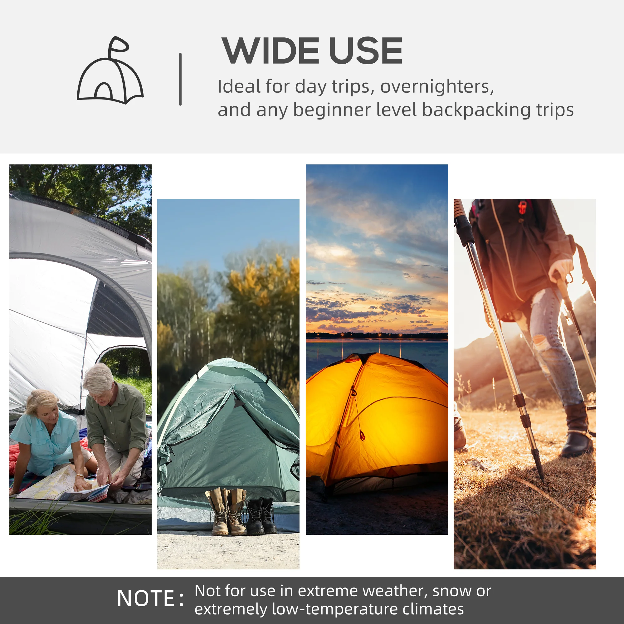 Outsunny Dome Tent for 6-8 Person Camping Tent w/ Zipped Mesh Doors Lamp Hook - Image 7