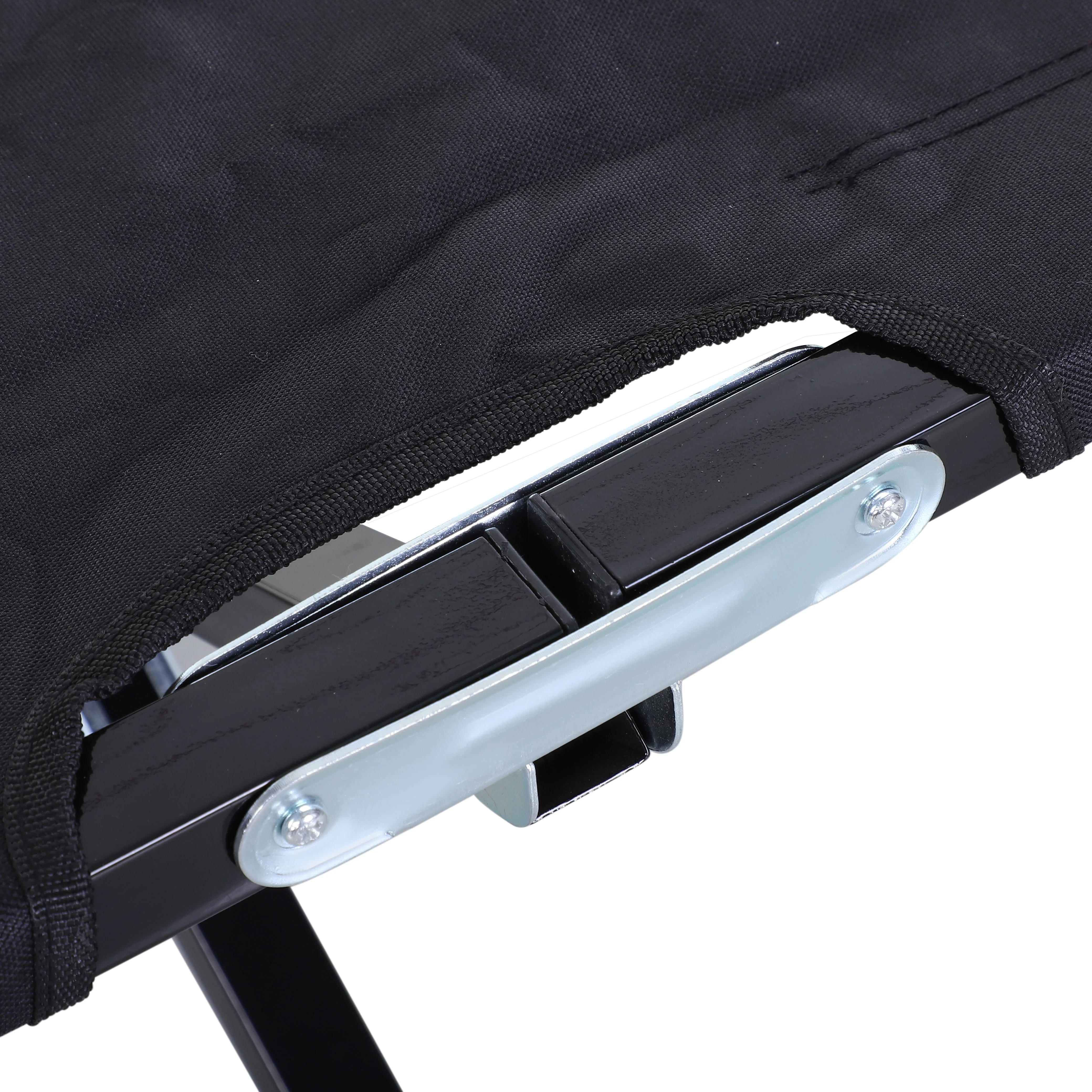 Outsunny Double Camping Folding Cot Outdoor Portable Sunbed, Grey - Image 9