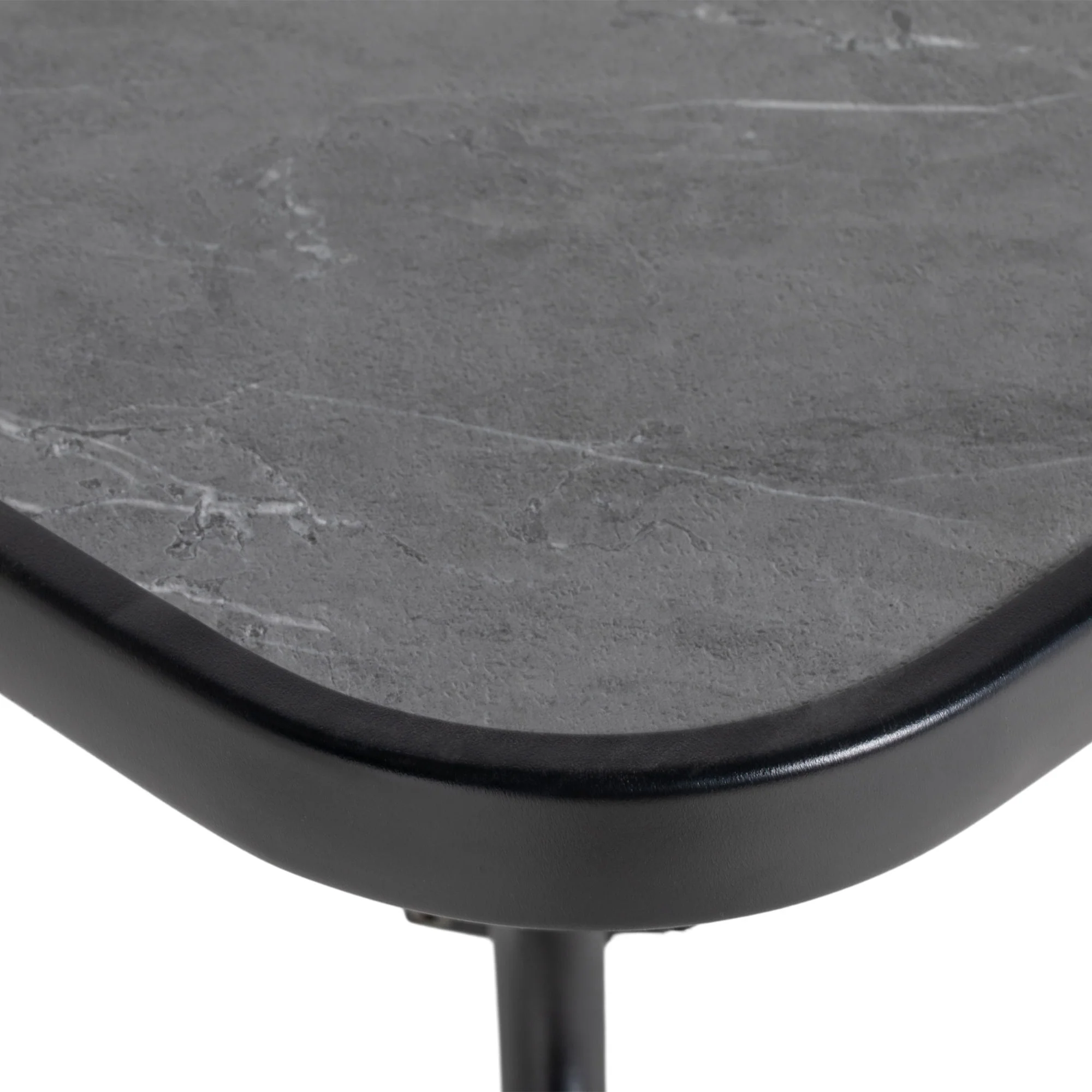 Outsunny Faux-marbled Patio Table with Umbrella Hole Steel Frame for Balcony - Image 7