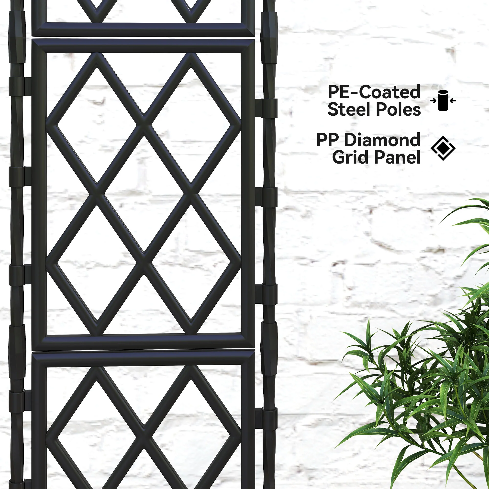 Outsunny Foldable Garden Trellis, Lattice Climbing Support Trellis - Image 6