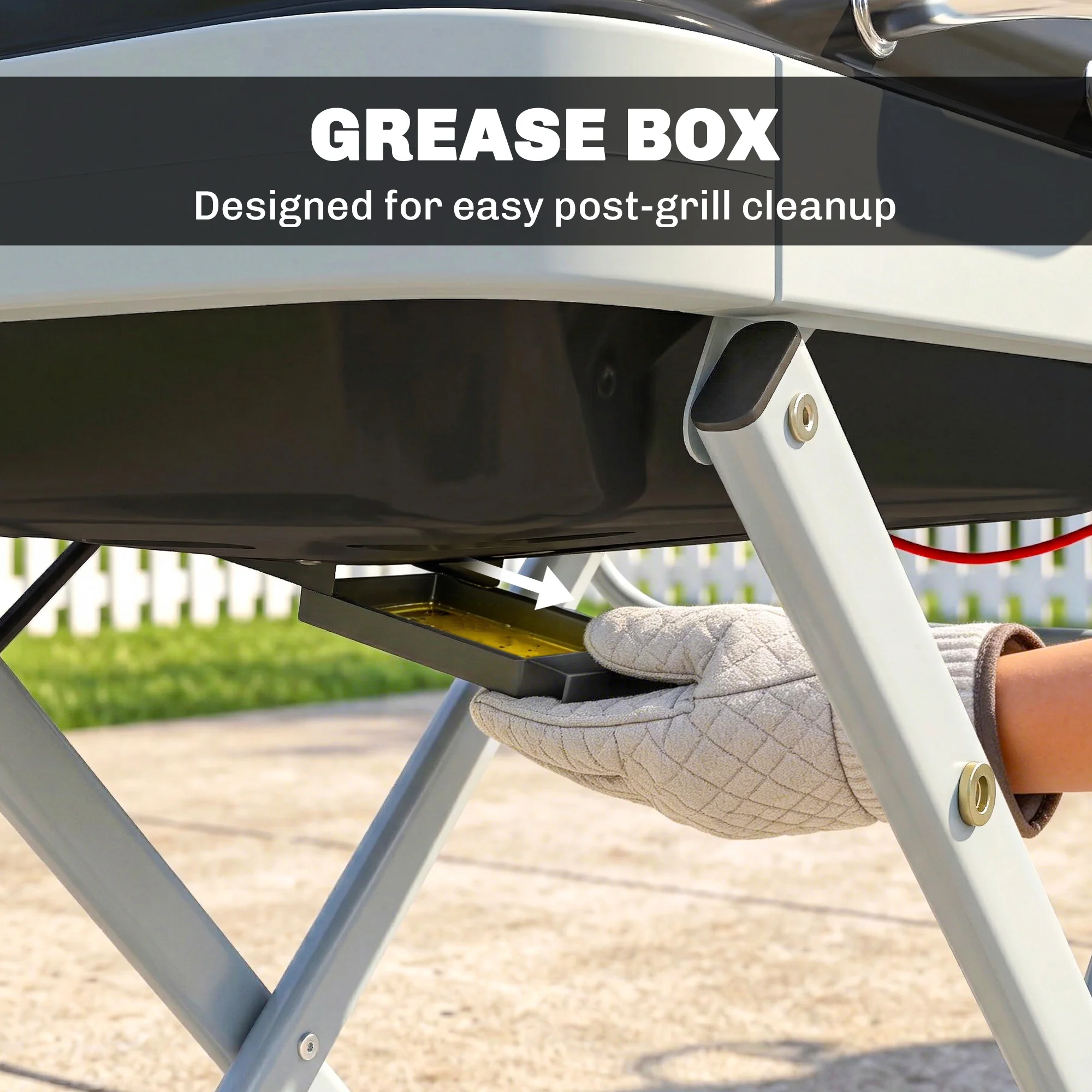 Outsunny Foldable Gas BBQ Barbecue Grill With Side Table, 2.5 KW, Black - Image 8