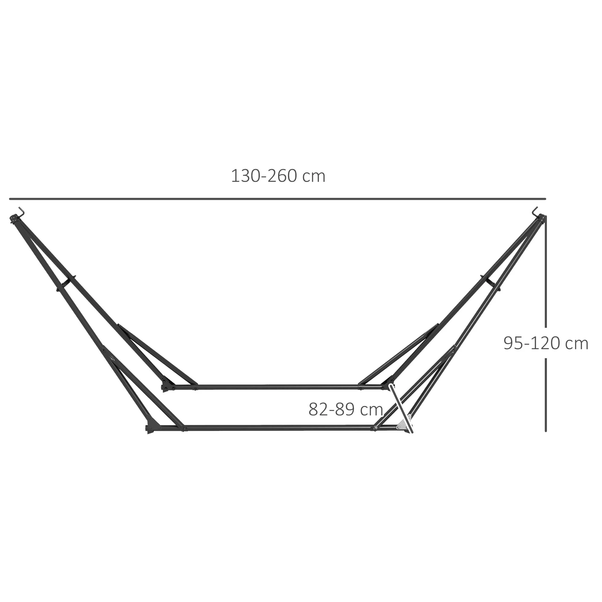 Outsunny Foldable Hammock Stand, 2 in 1 Hammock Net Stand, Hammock Chair Stand - Image 5