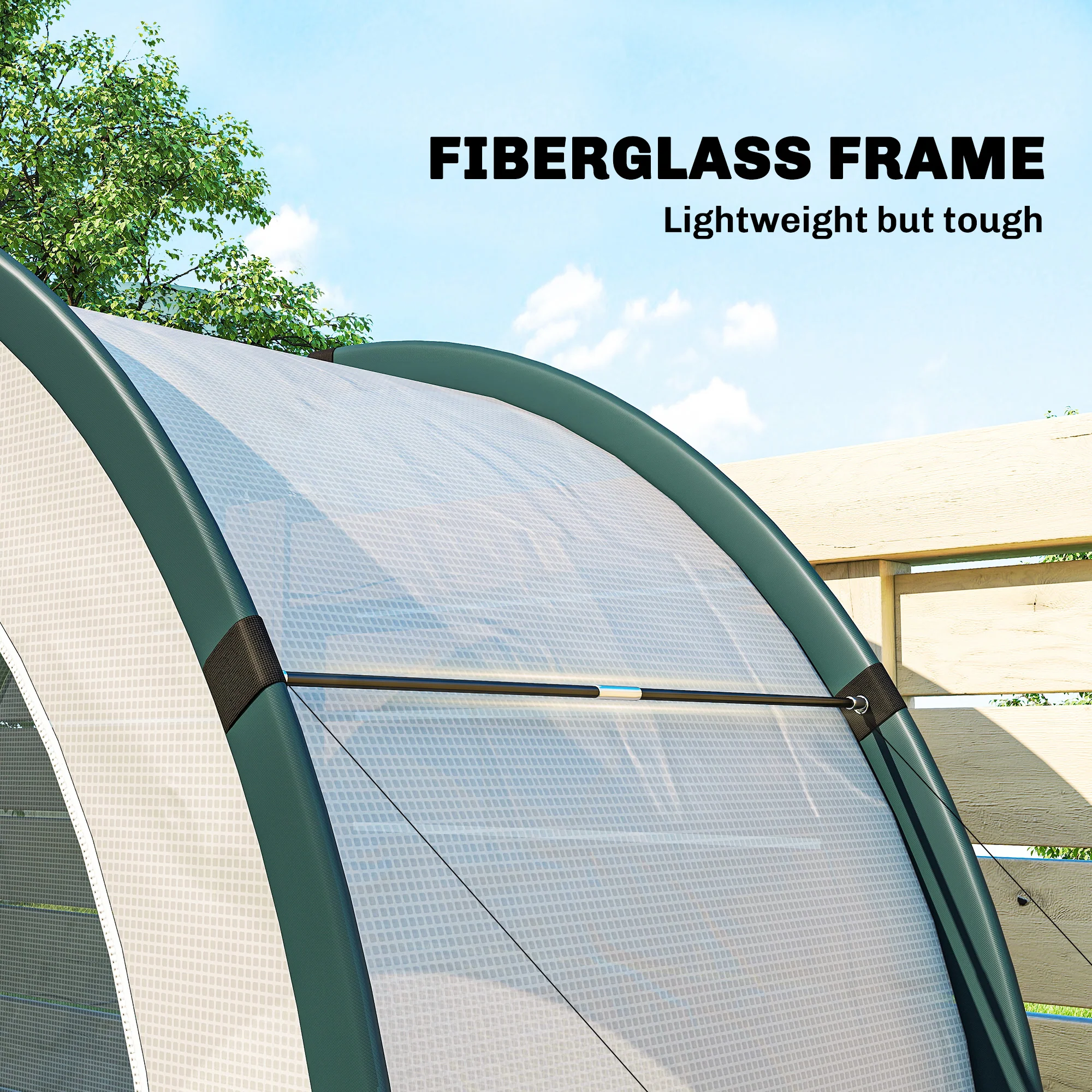 Outsunny Foldable Small Greenhouse, Mini Greenhouse With PE Base, Green - Image 7