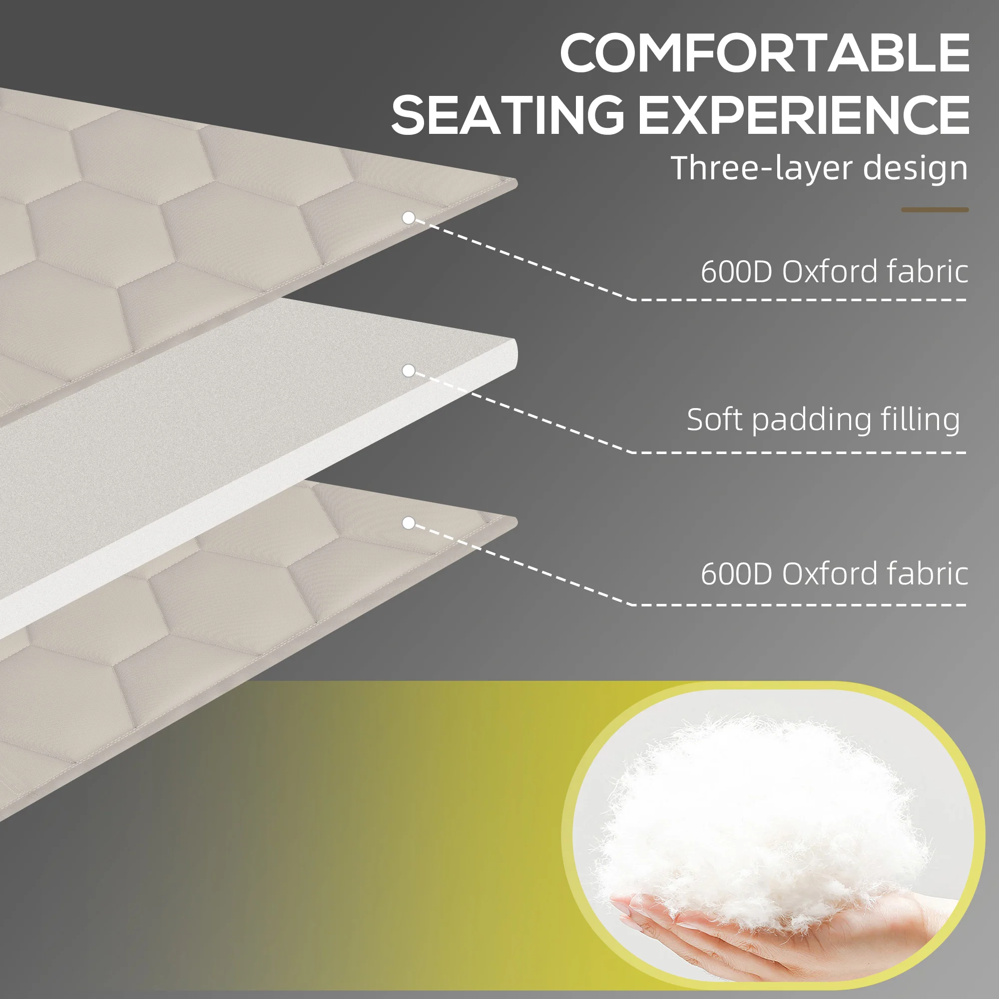 Outsunny Foldable Sun Lounger w/ Padded Seat (Choice of Single or Set) - Image 3