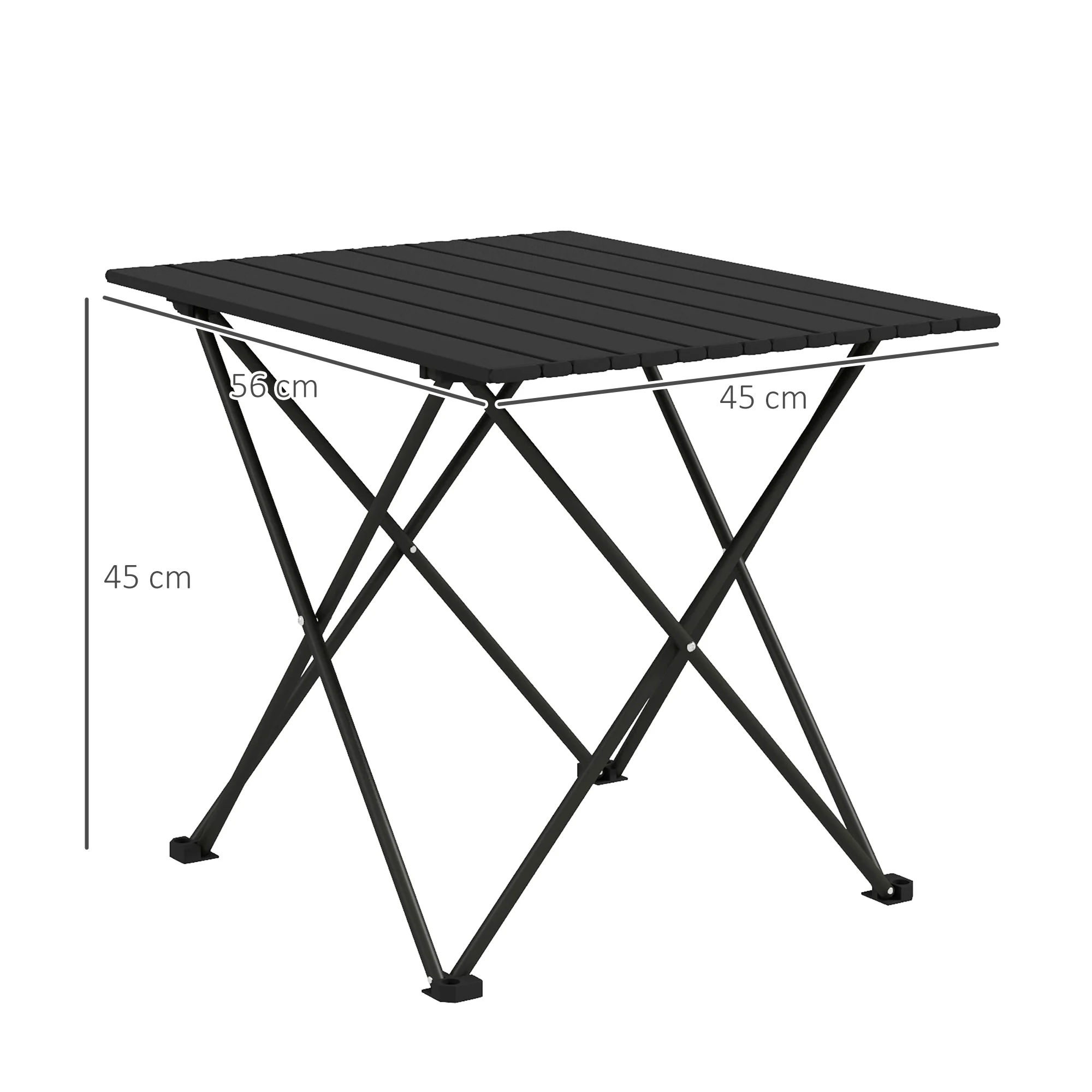 Outsunny Folding Camping Table for Outdoor Camping, Picnic, Hiking, Black - Image 5