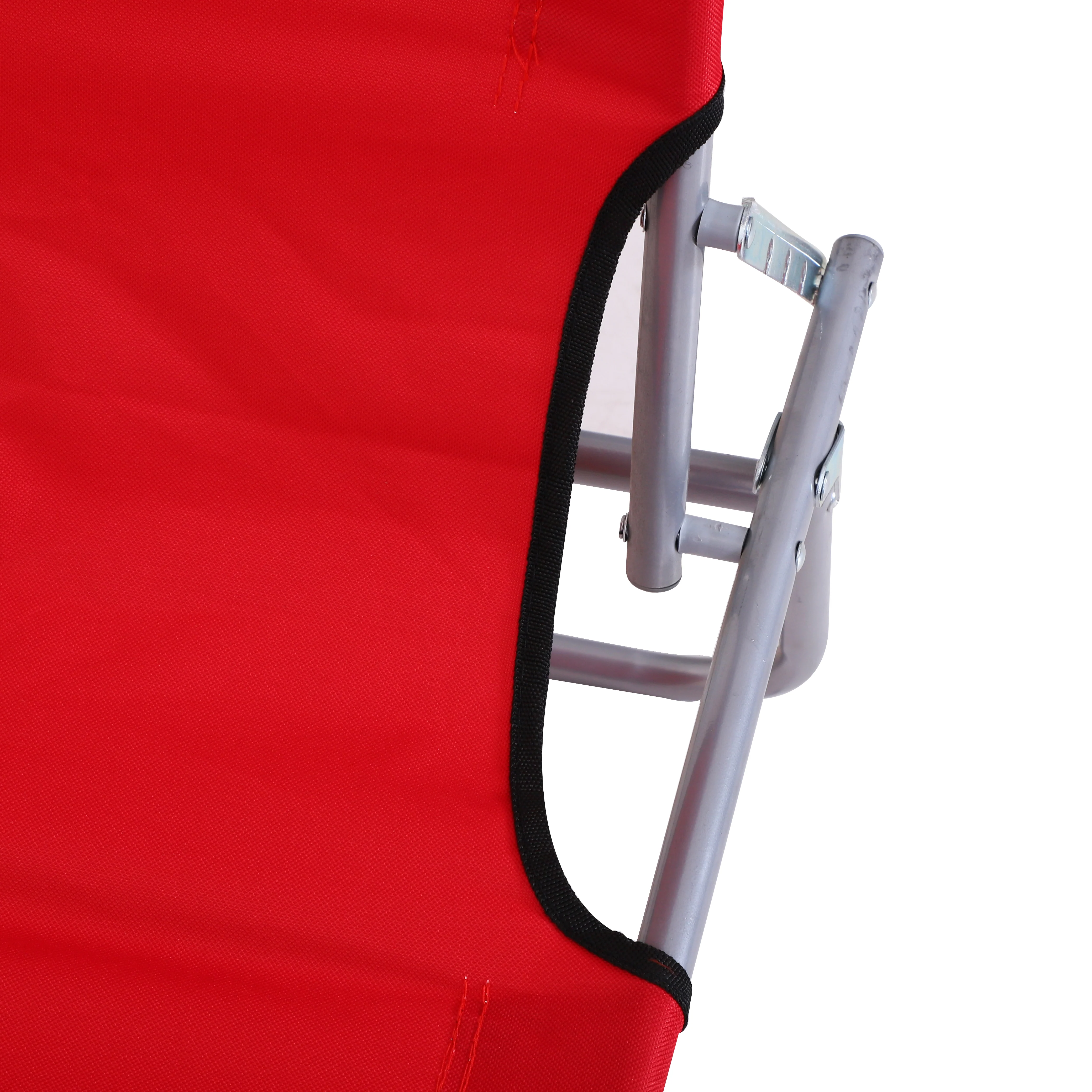 Outsunny Folding Chair Sun Lounger w/ Sunshade Garden Recliner Hammock Red - Image 7