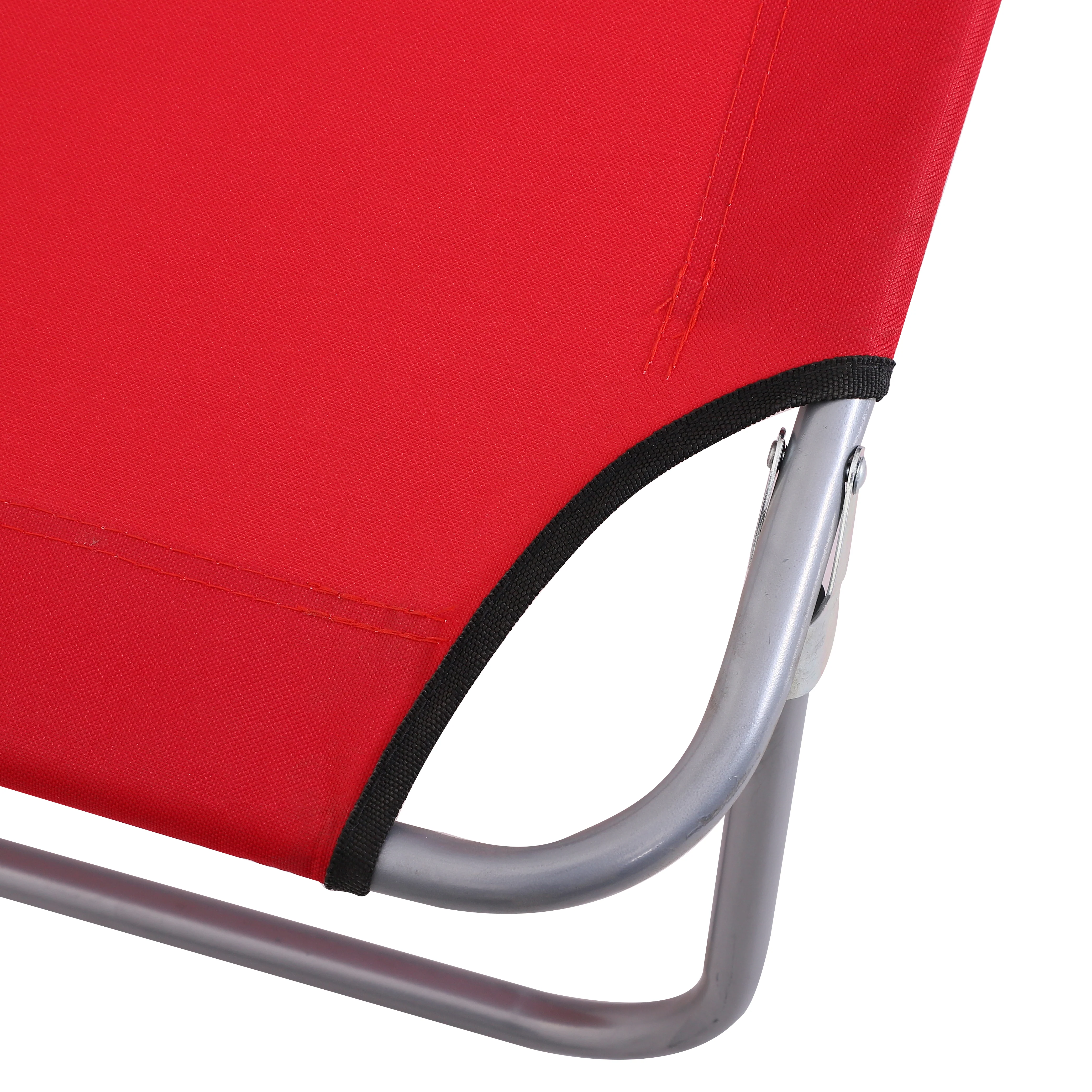 Outsunny Folding Chair Sun Lounger w/ Sunshade Garden Recliner Hammock Red - Image 9
