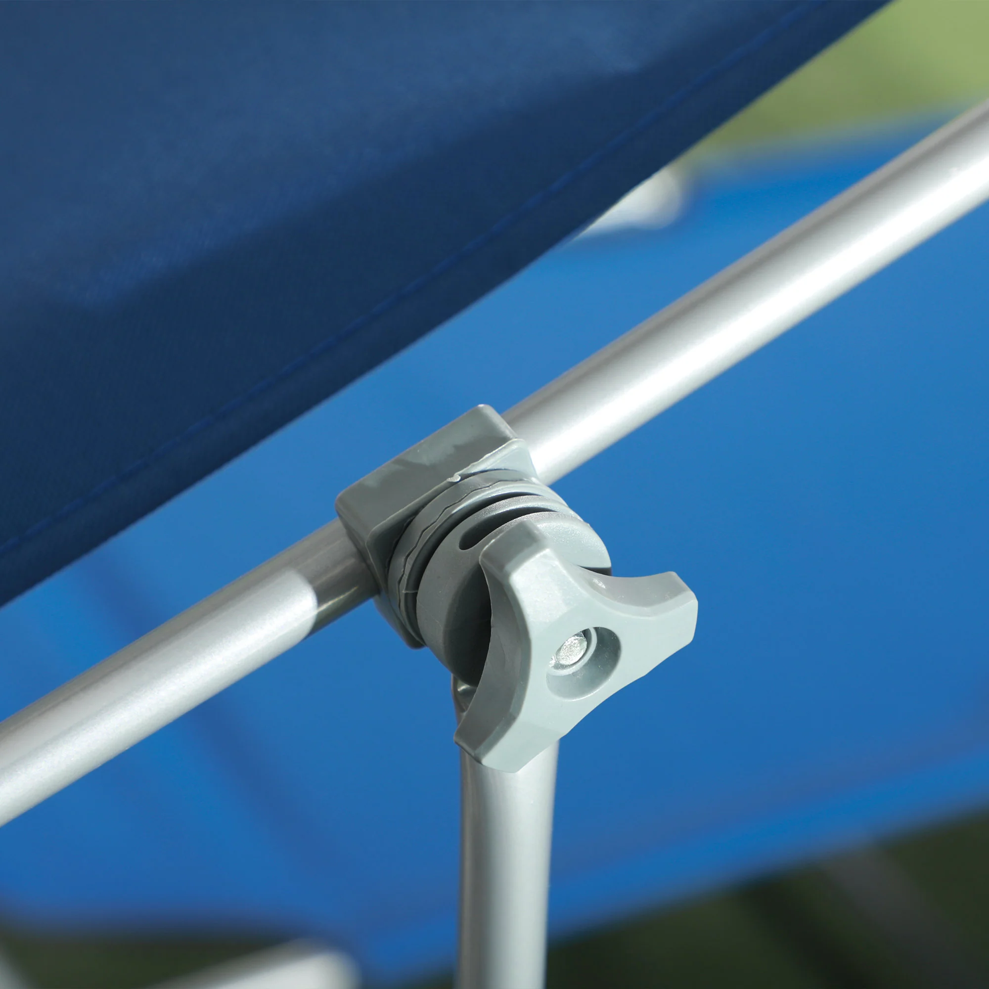 Outsunny Folding Sun Lounger Set of 2 w/ Sunshade Adjustable Backrest - Image 8