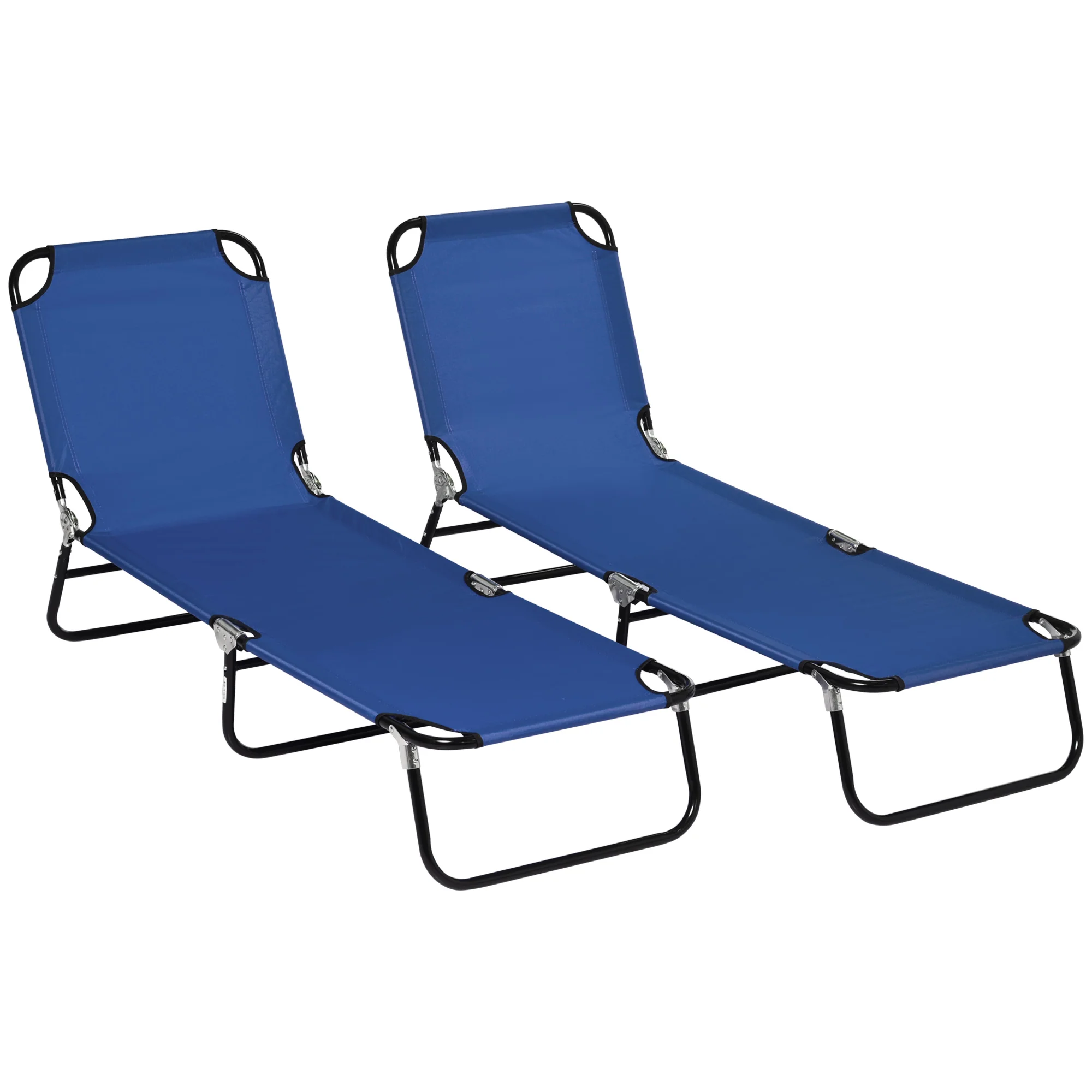 Outsunny Folding Sun Loungers Set Of 2 With Adjustable Backrest - Image 19