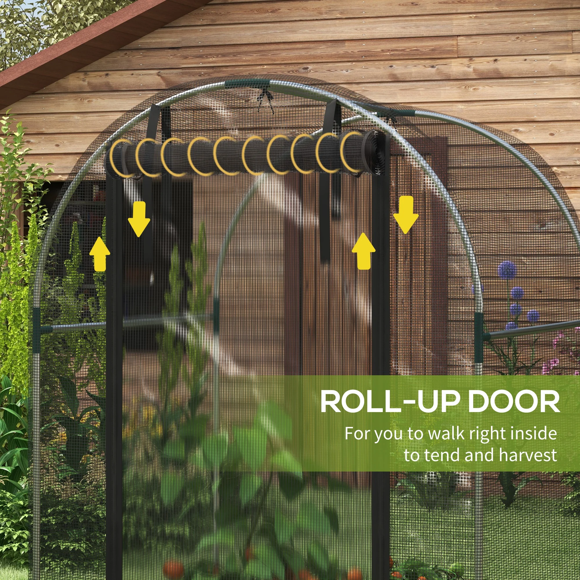 Outsunny Fruit Cage, Plant Protection Tent, Black - Image 15