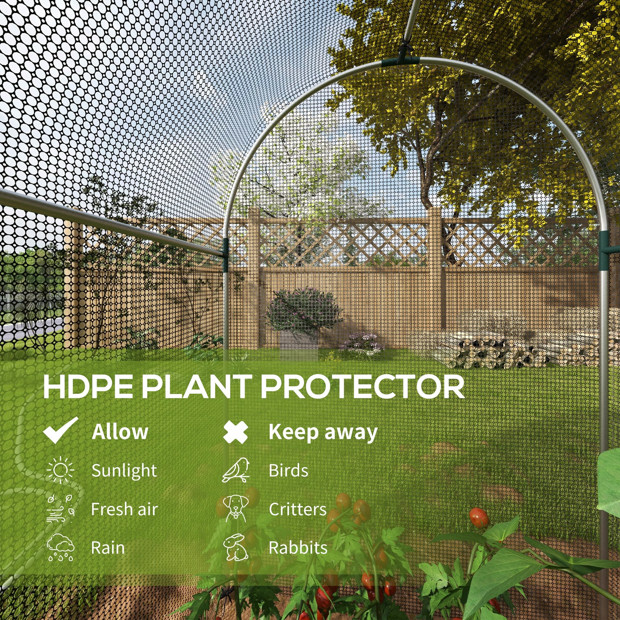 Outsunny Fruit Cage, Plant Protection Tent, Black - Image 3