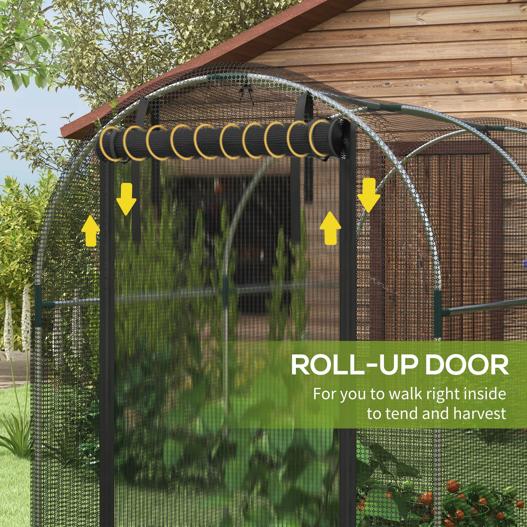 Outsunny Fruit Cage, Plant Protection Tent, Black - Image 6