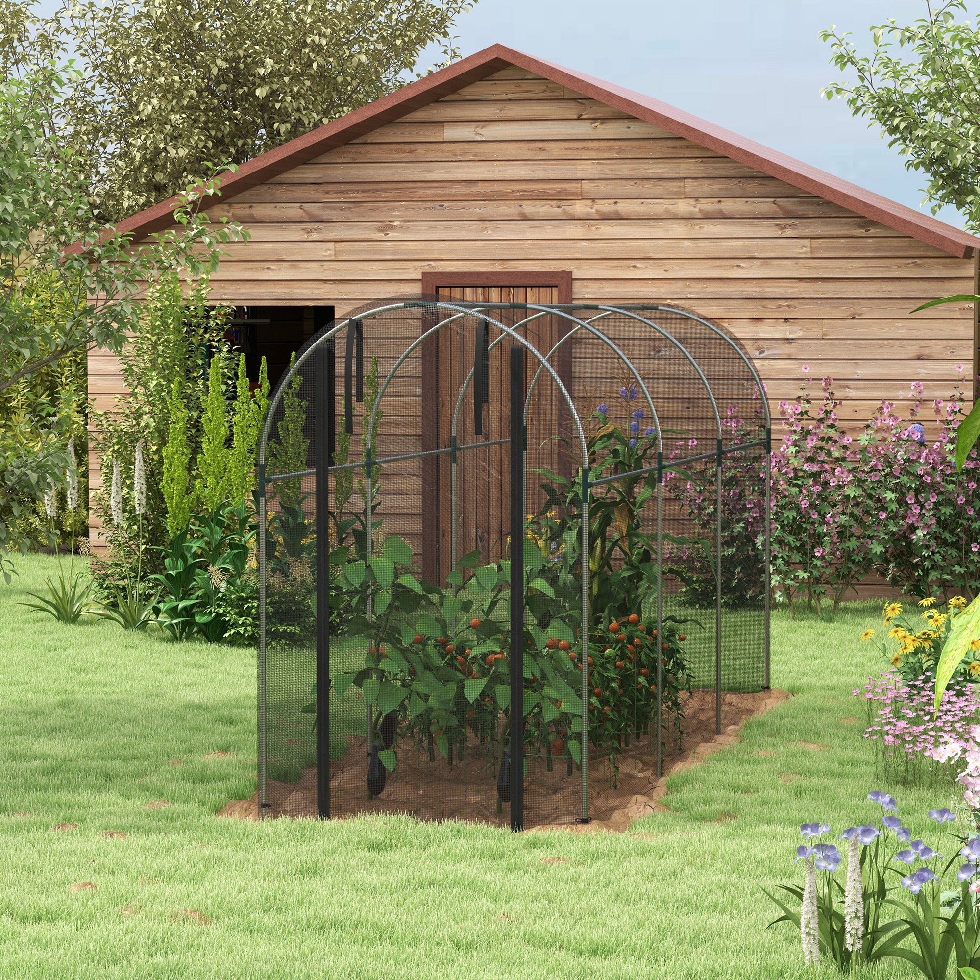 Outsunny Fruit Cage, Plant Protection Tent, 1.2 X 3.6 X 1.9m - Image 8