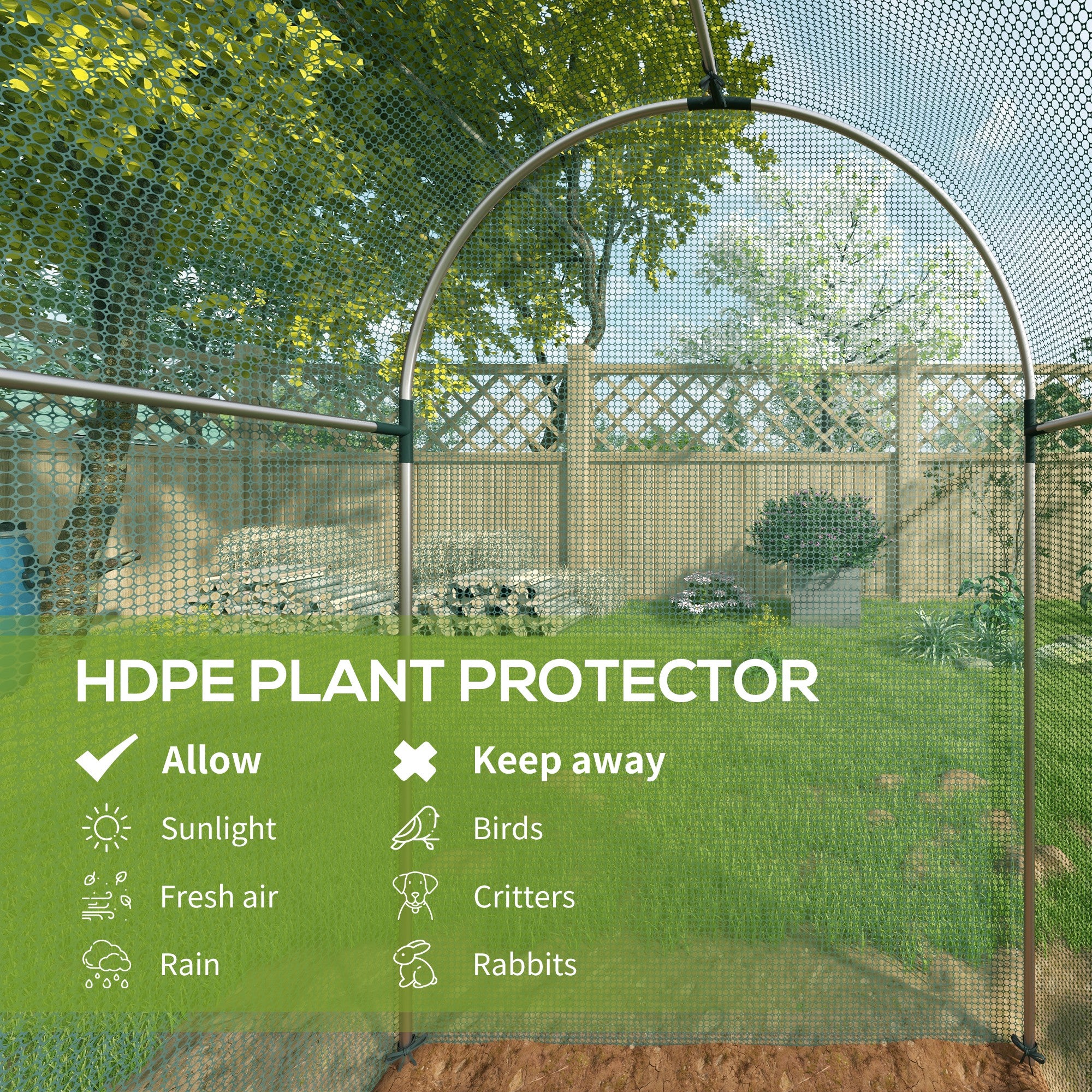 Outsunny Fruit Cage, Plant Protection Tent, Green - Image 12