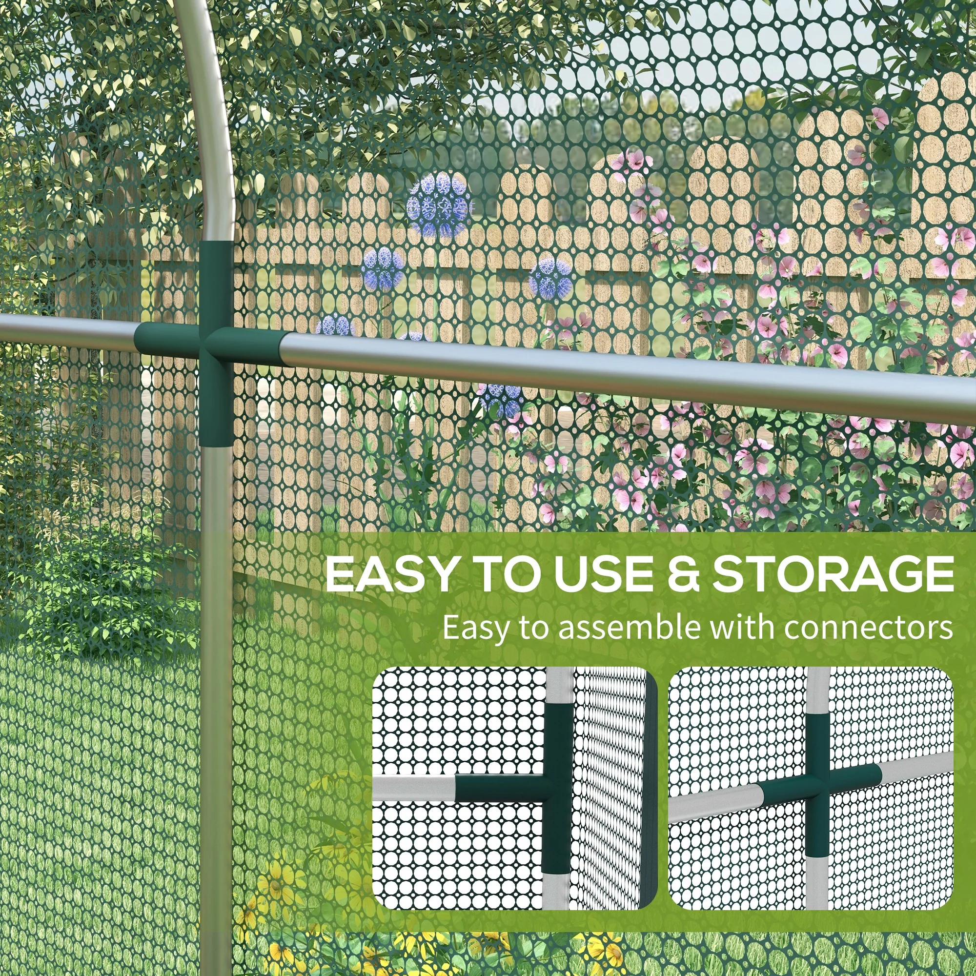 Outsunny Fruit Cage, Plant Protection Tent, Green - Image 13