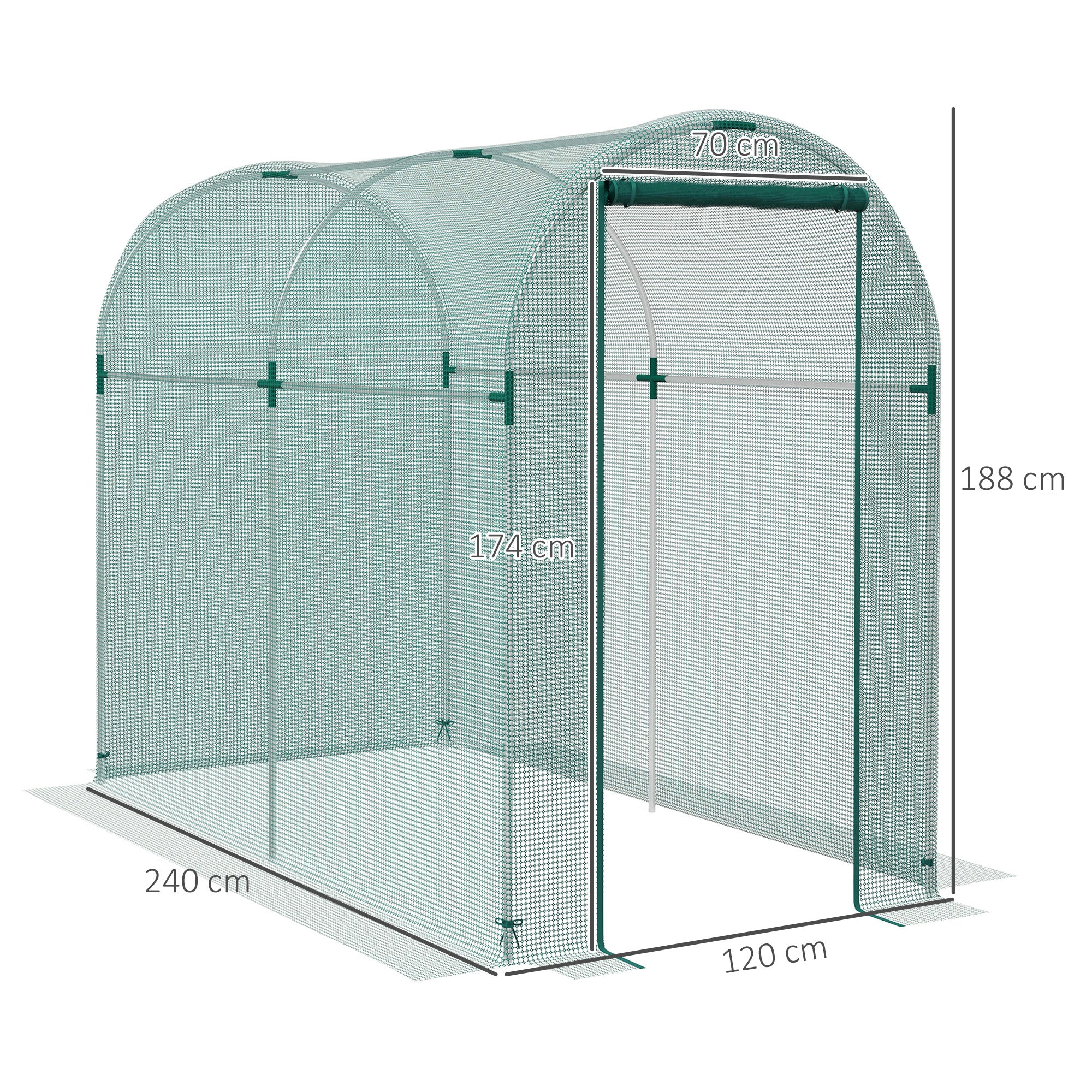 Outsunny Fruit Cage, Plant Protection Tent, Green - Image 14