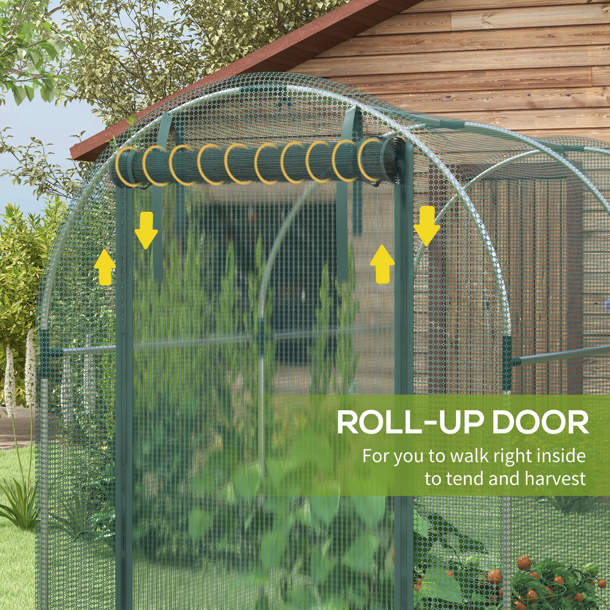 Outsunny Fruit Cage, Plant Protection Tent, Green - Image 15