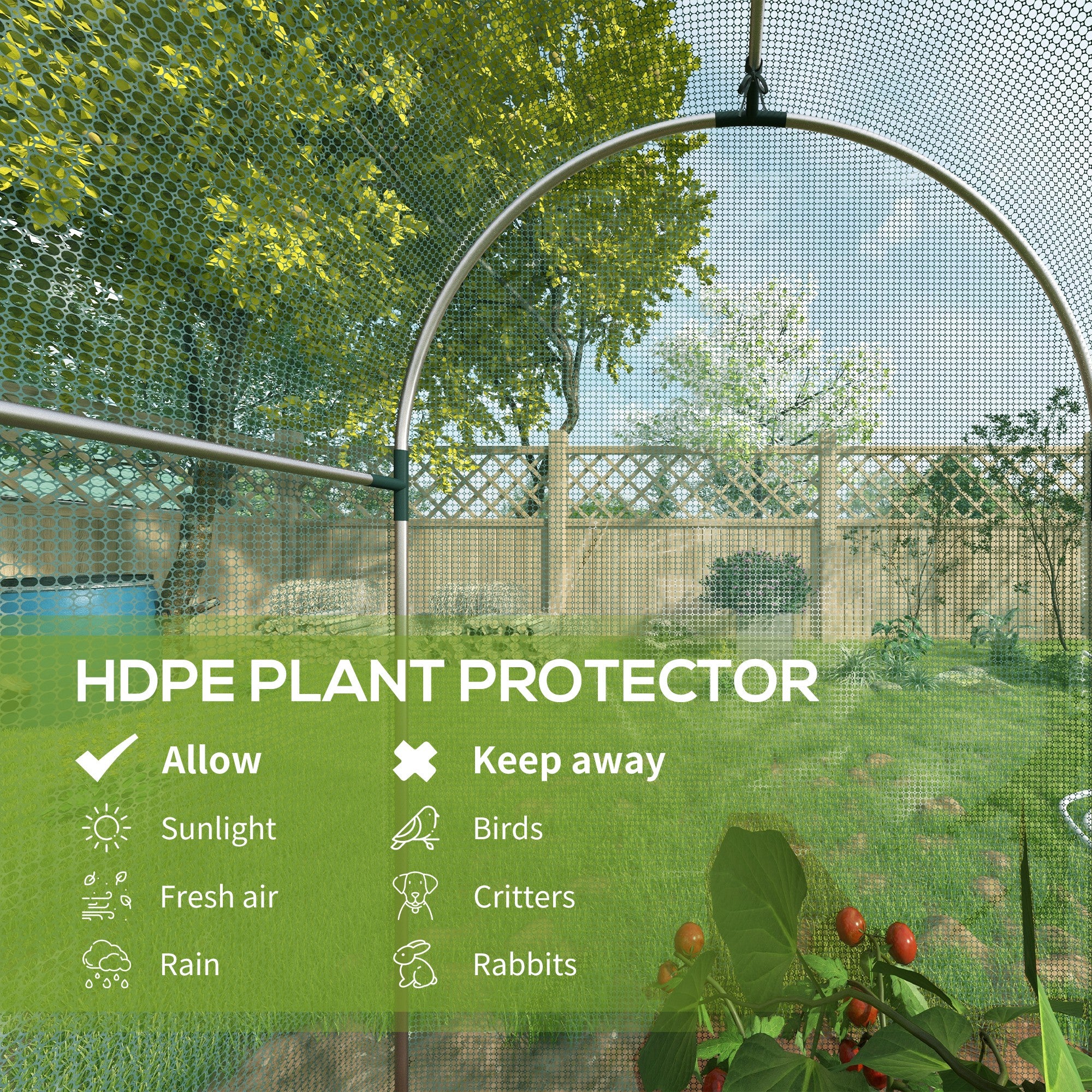 Outsunny Fruit Cage, Plant Protection Tent, Green - Image 3