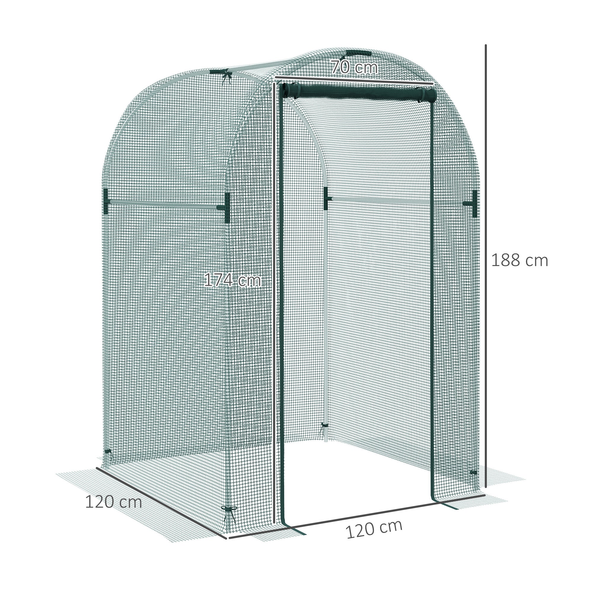Outsunny Fruit Cage, Plant Protection Tent, Green - Image 5