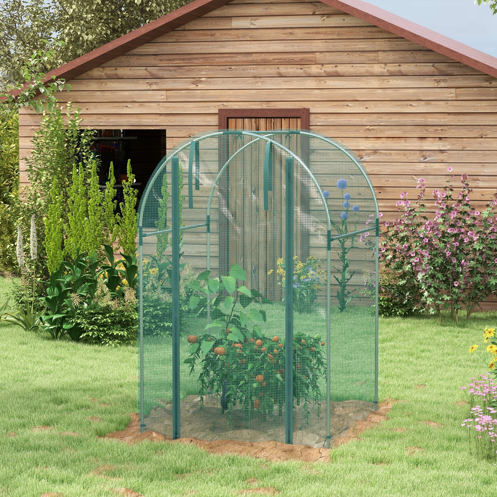 Outsunny Fruit Cage, Plant Protection Tent, Green - Image 8