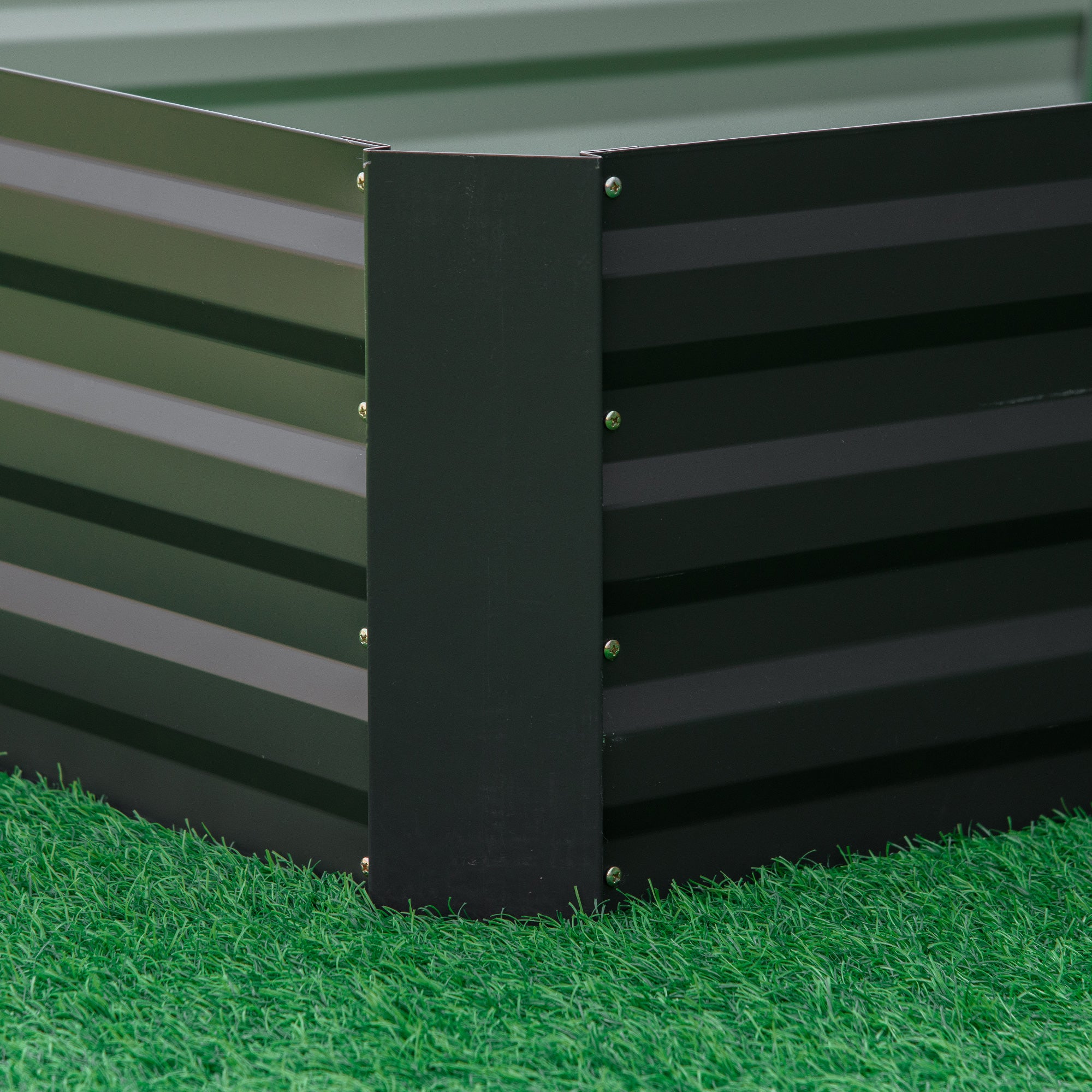 Outsunny Galvanised Raised Garden Bed Metal Planter Box with Open Bottom, Grey - Image 8