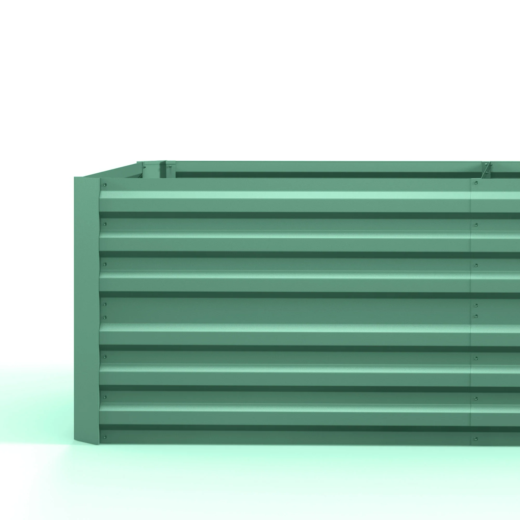 Outsunny Galvanised Steel Outdoor Raised Bed w/ Reinforced Rod, Light Green - Image 7