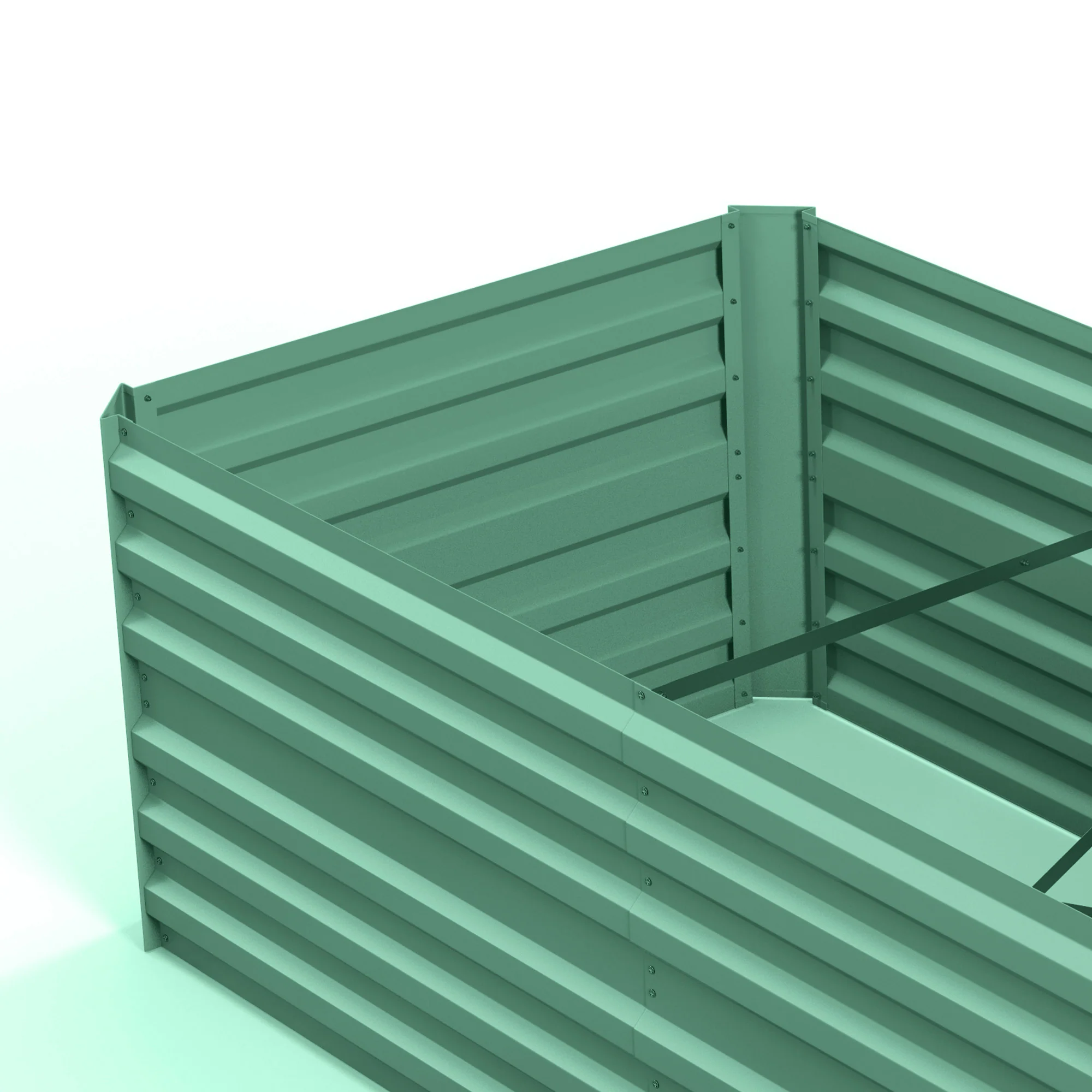 Outsunny Galvanised Steel Outdoor Raised Bed w/ Reinforced Rod, Light Green - Image 9