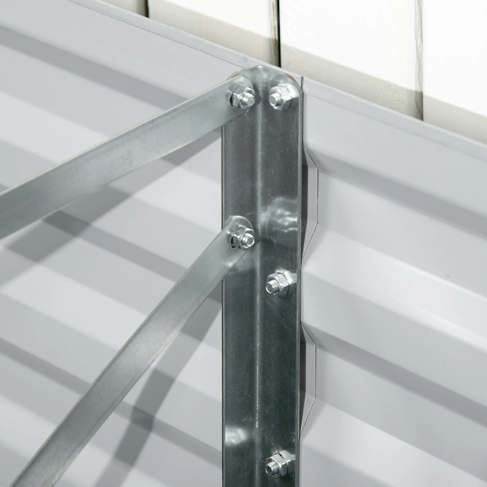 Outsunny Galvanised Steel Outdoor Raised Bed w/ Reinforced Rods, Light Grey - Image 7