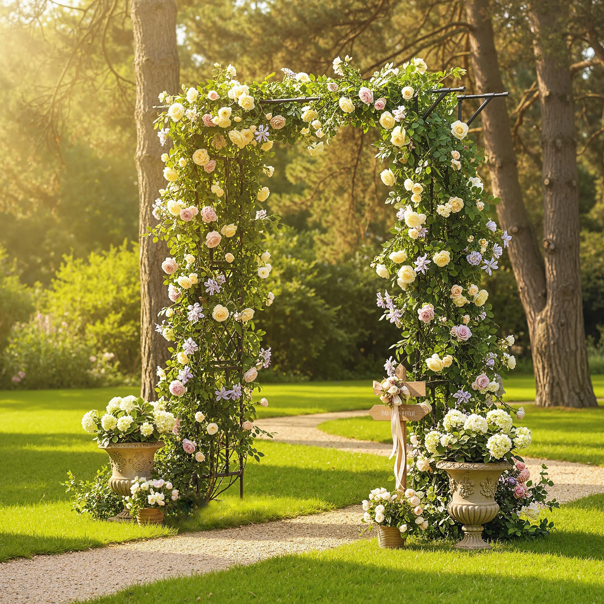 Outsunny Garden Arch, Rose Arch, 180 x 40 x 215 cm, Black - Image 8
