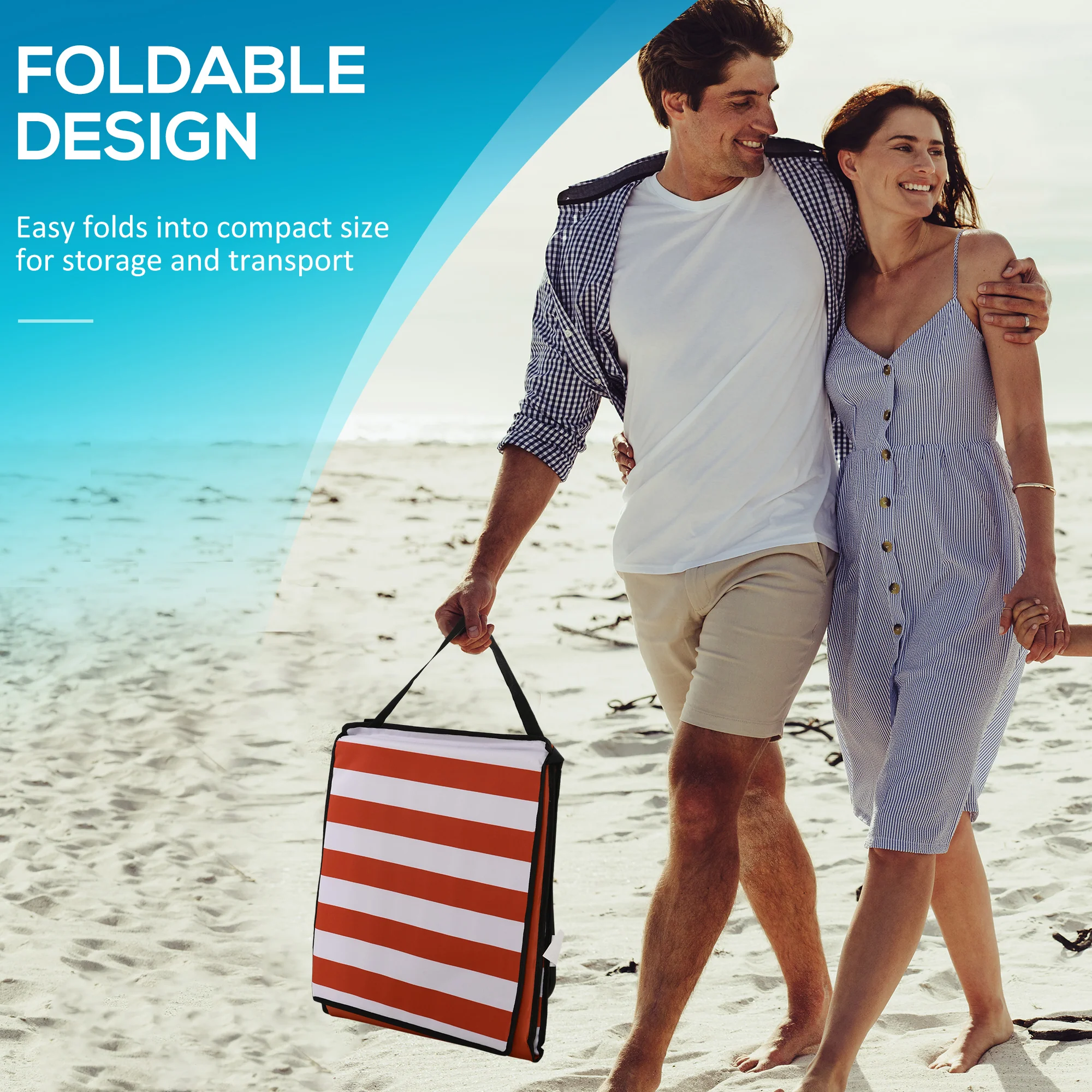 Outsunny Garden Beach Chair Mat, Sun Lounger Seats with Adjustable Back - Image 6