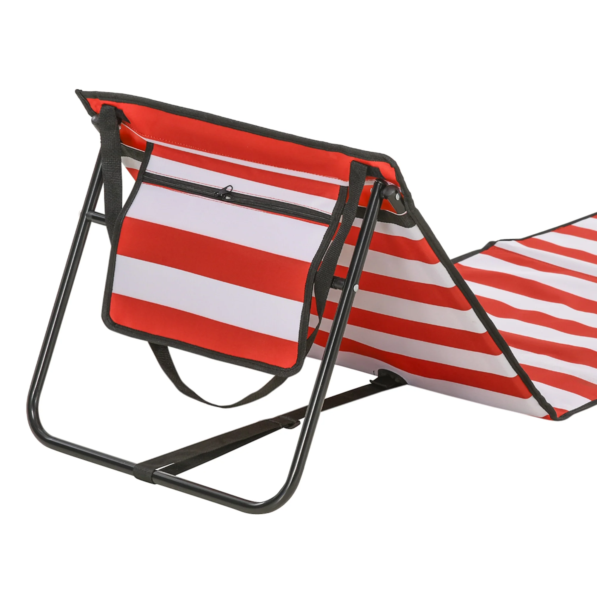 Outsunny Garden Beach Chair Mat, Sun Lounger Seats with Adjustable Back - Image 7