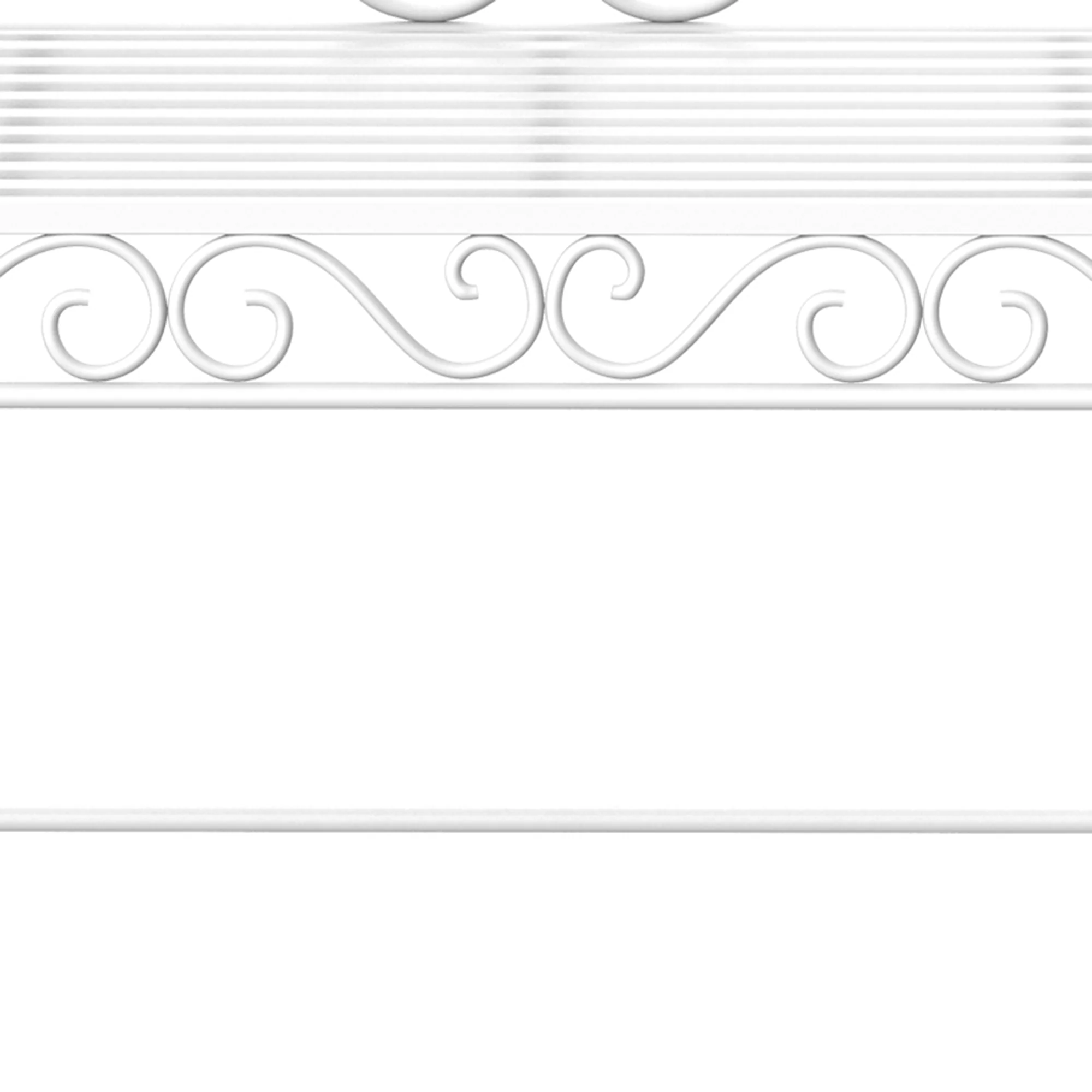 Outsunny Garden Bench Outdoor Furniture 2 Seater Park Seating w/ Backrest White - Image 6