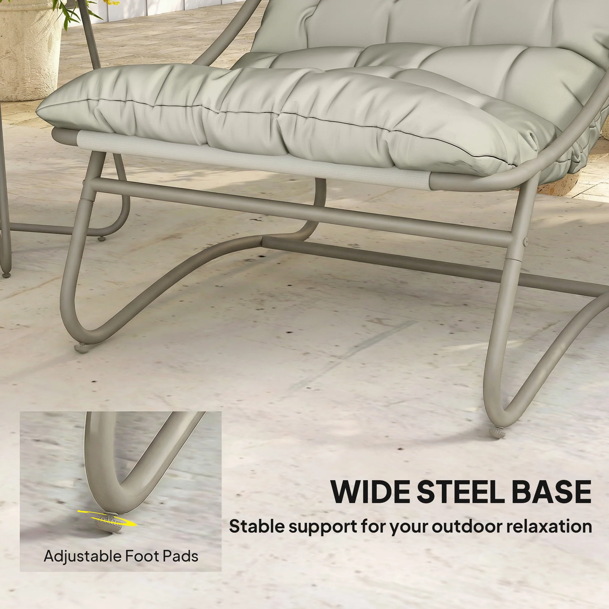 Outsunny Garden Bistro Set, Bistro Table And Chairs W/ Cushions, Light Grey - Image 8