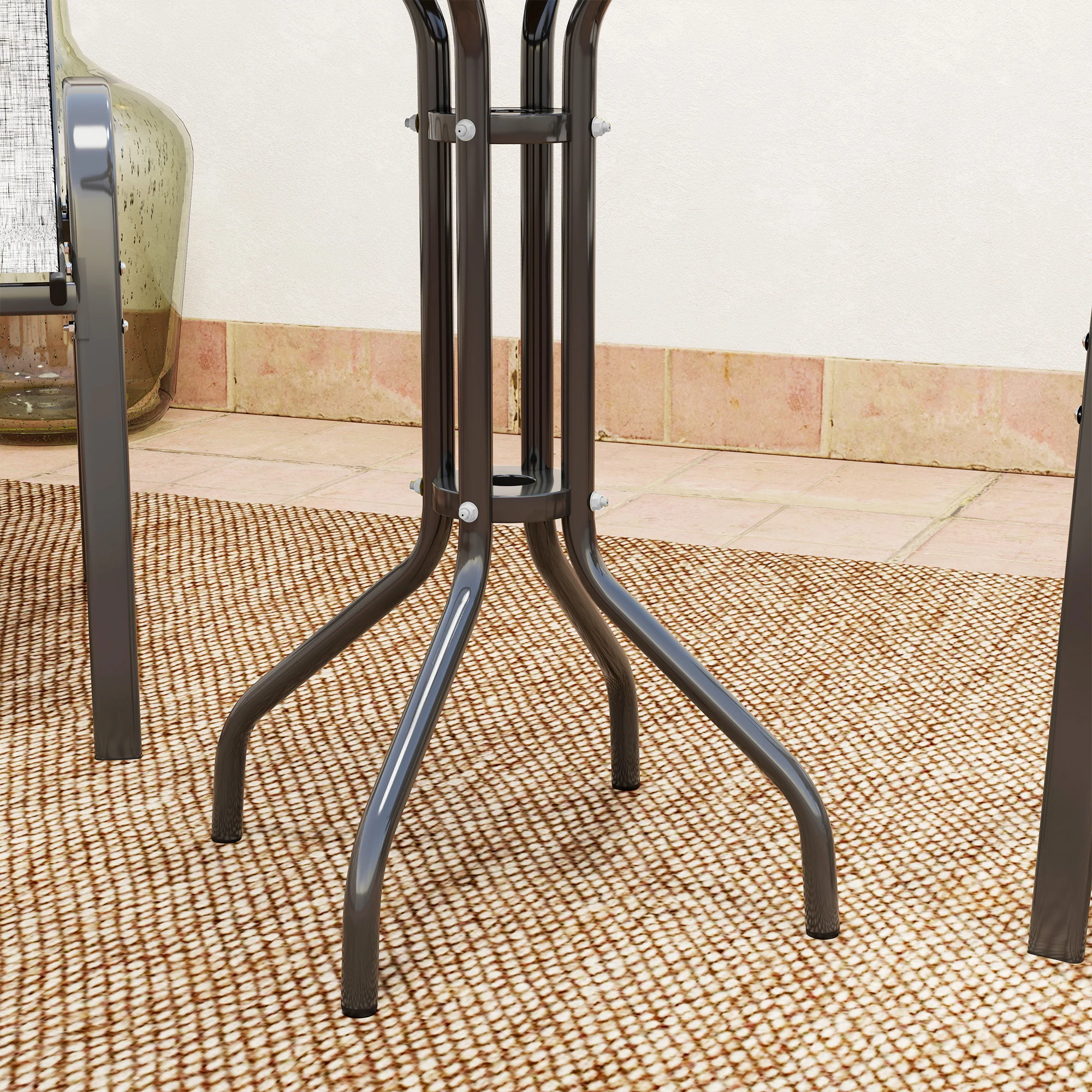 Outsunny Garden Bistro Set, Small Garden Set w/ Stackable Chairs - Image 18