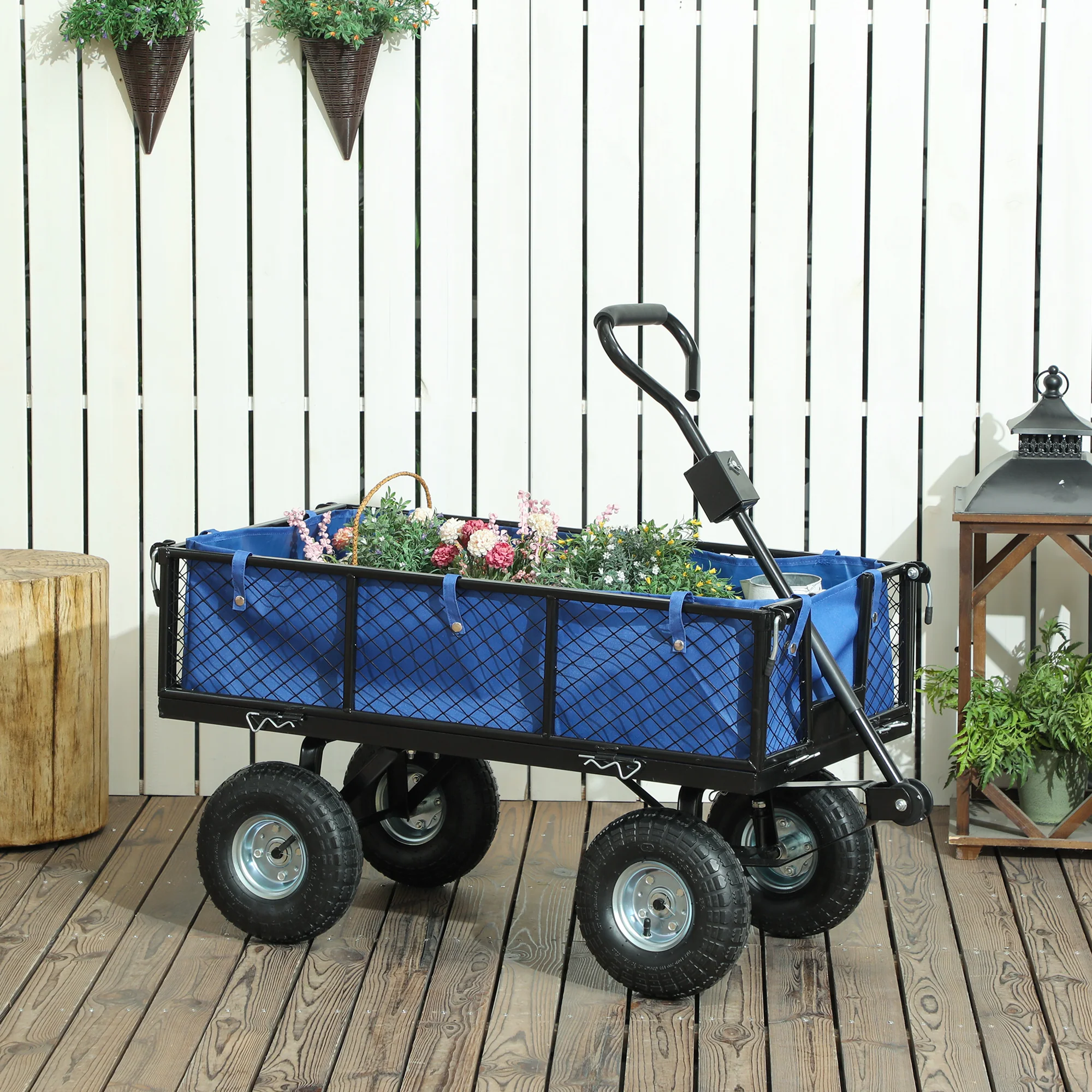 Outsunny Garden Cart With Removable Liner, Quick-Release Sides - Image 11