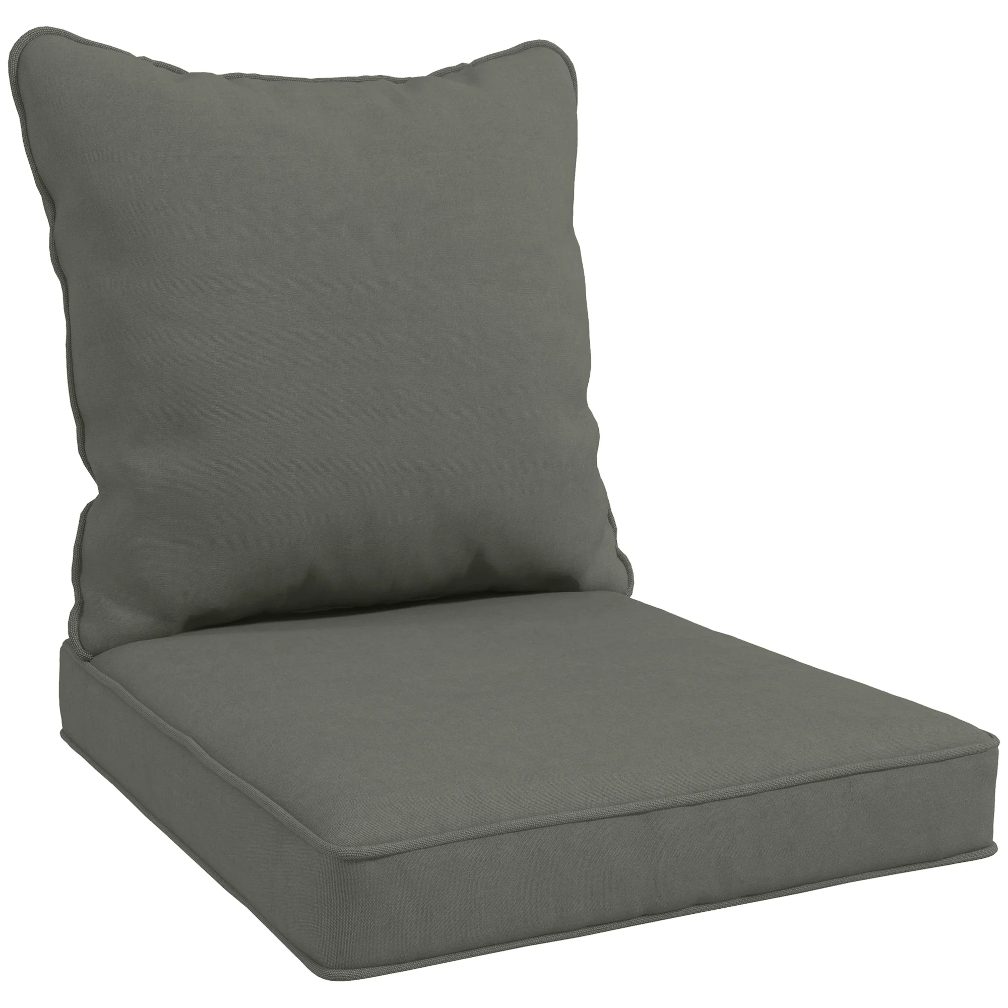 Outsunny Garden Chair Cushion Set with 1 Seat and 1 Back Pad, Light Grey - Image 10