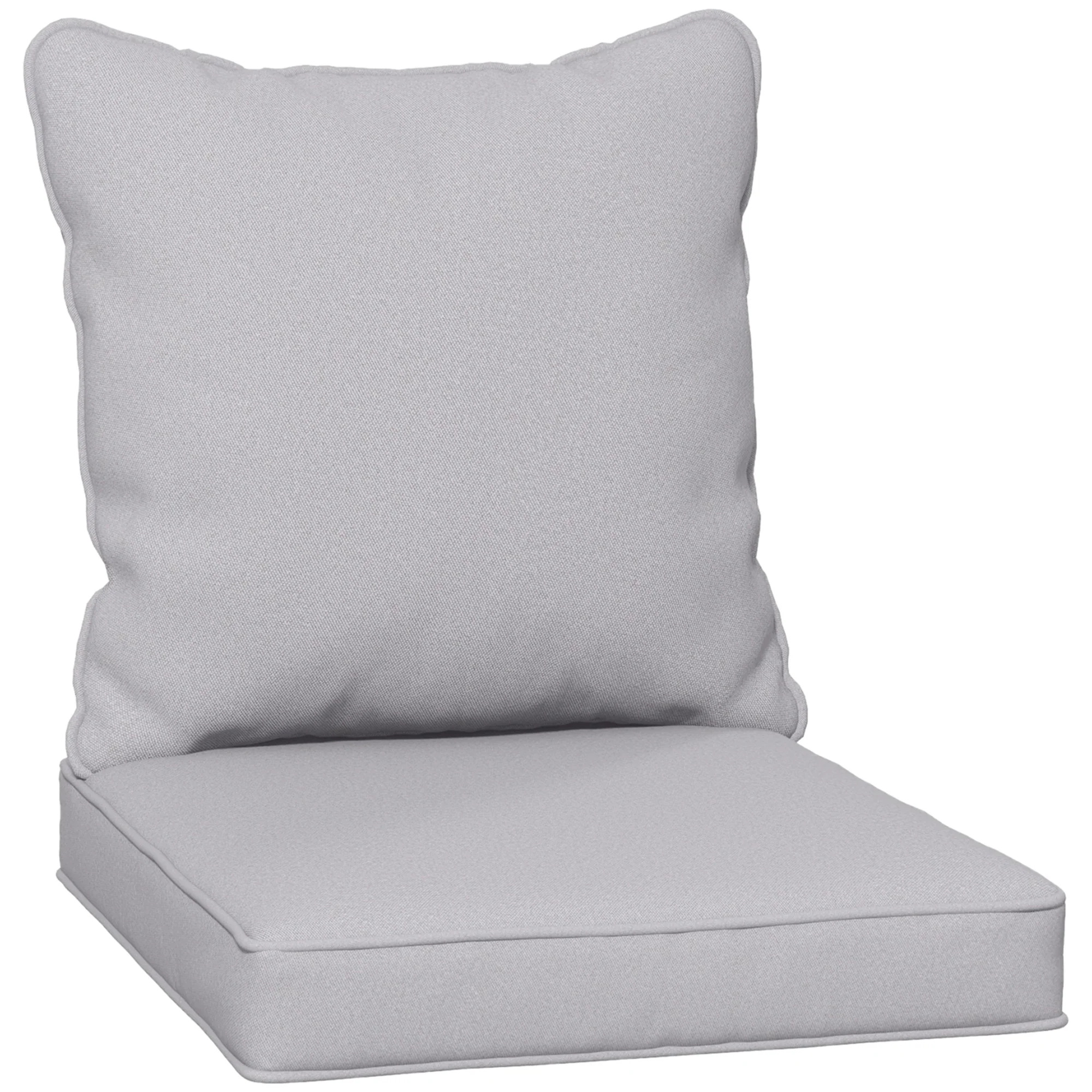 Outsunny Garden Chair Cushion Set with 1 Seat and 1 Back Pad, Light Grey - Image 19