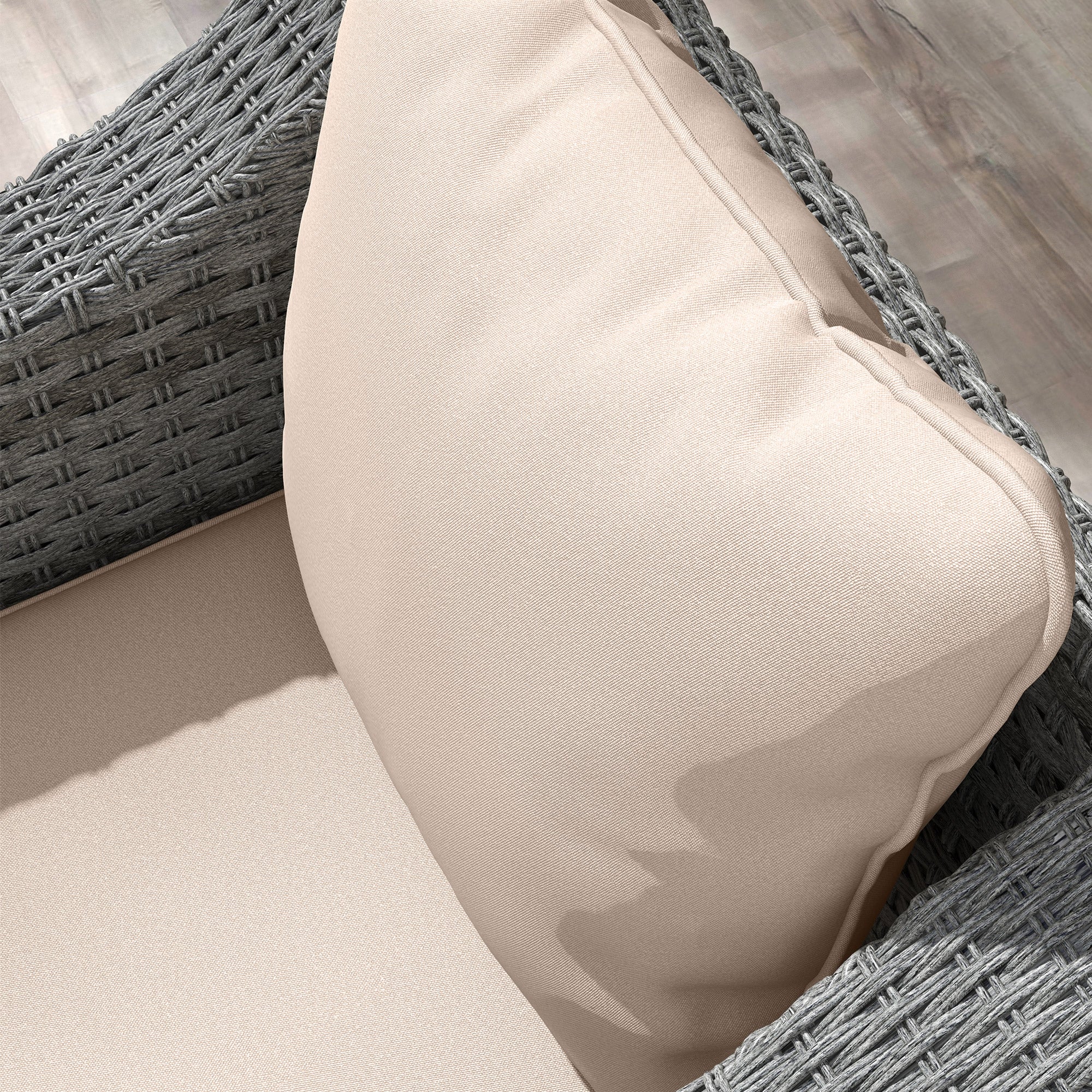 Outsunny Garden Chair Cushion Set with 1 Seat and 1 Back Pad, Light Grey - Image 8