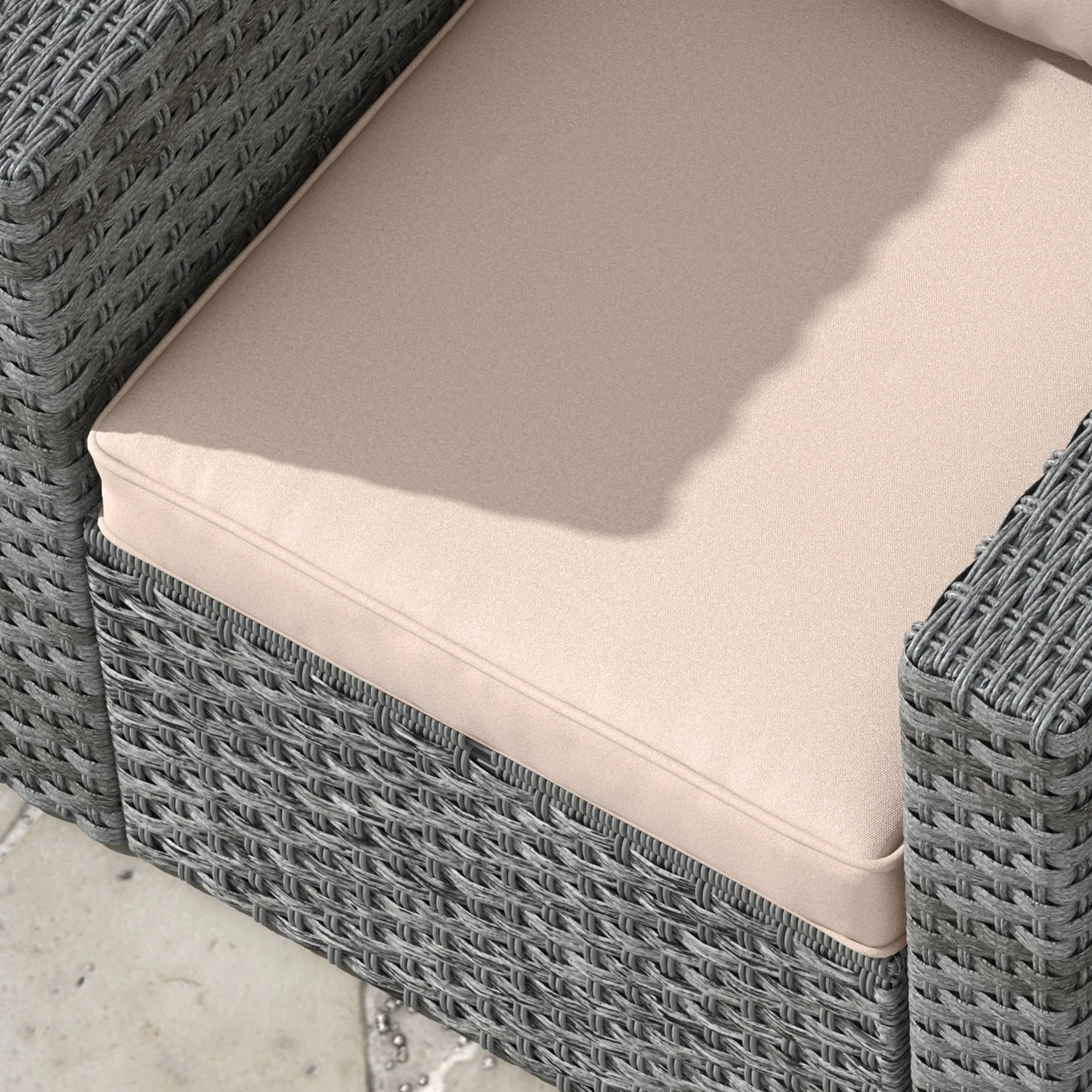 Outsunny Garden Chair Cushion Set with 1 Seat and 1 Back Pad, Light Grey - Image 9