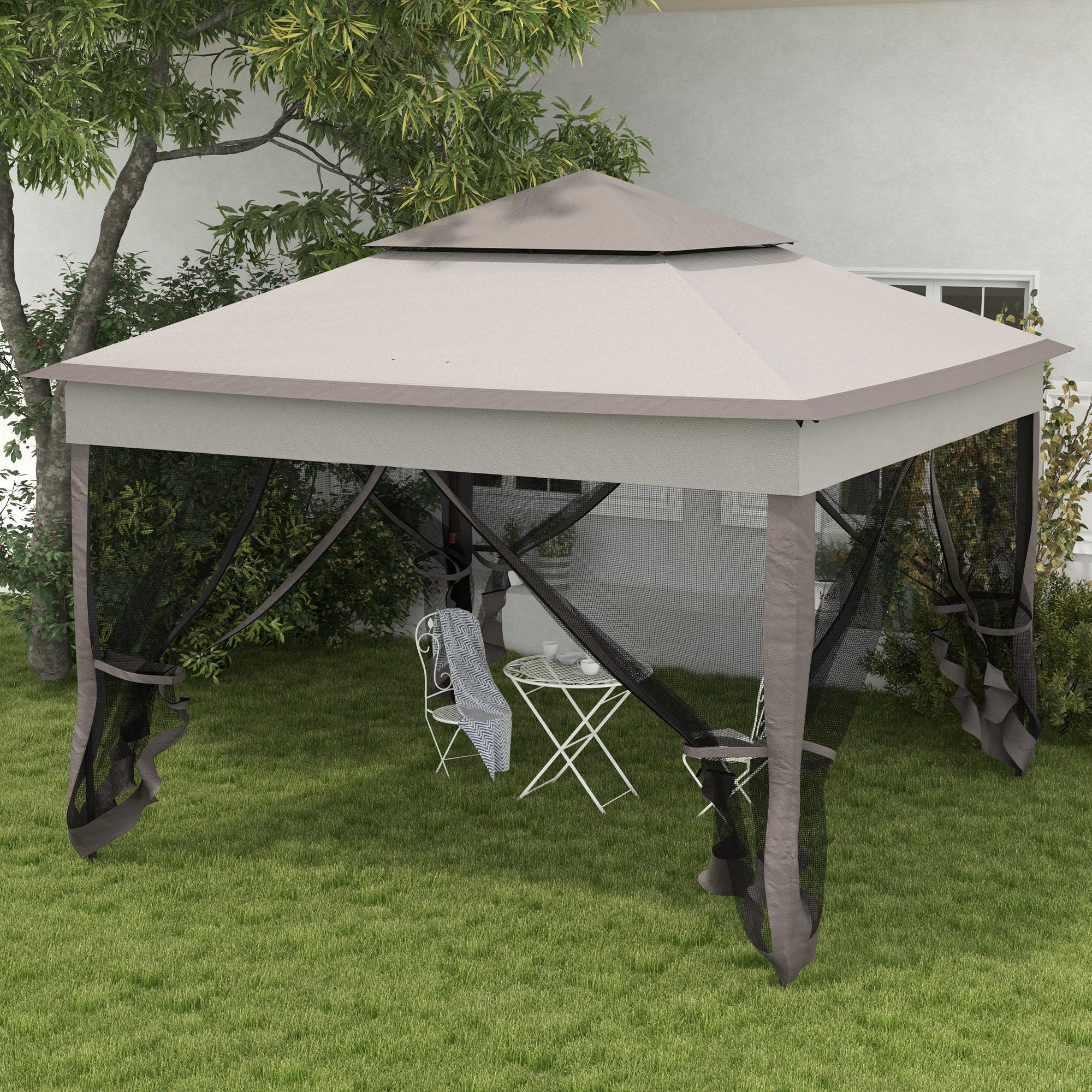 Outsunny Garden Folding Tent Heavy Duty Pop Up Gazebo For Party - Image 2