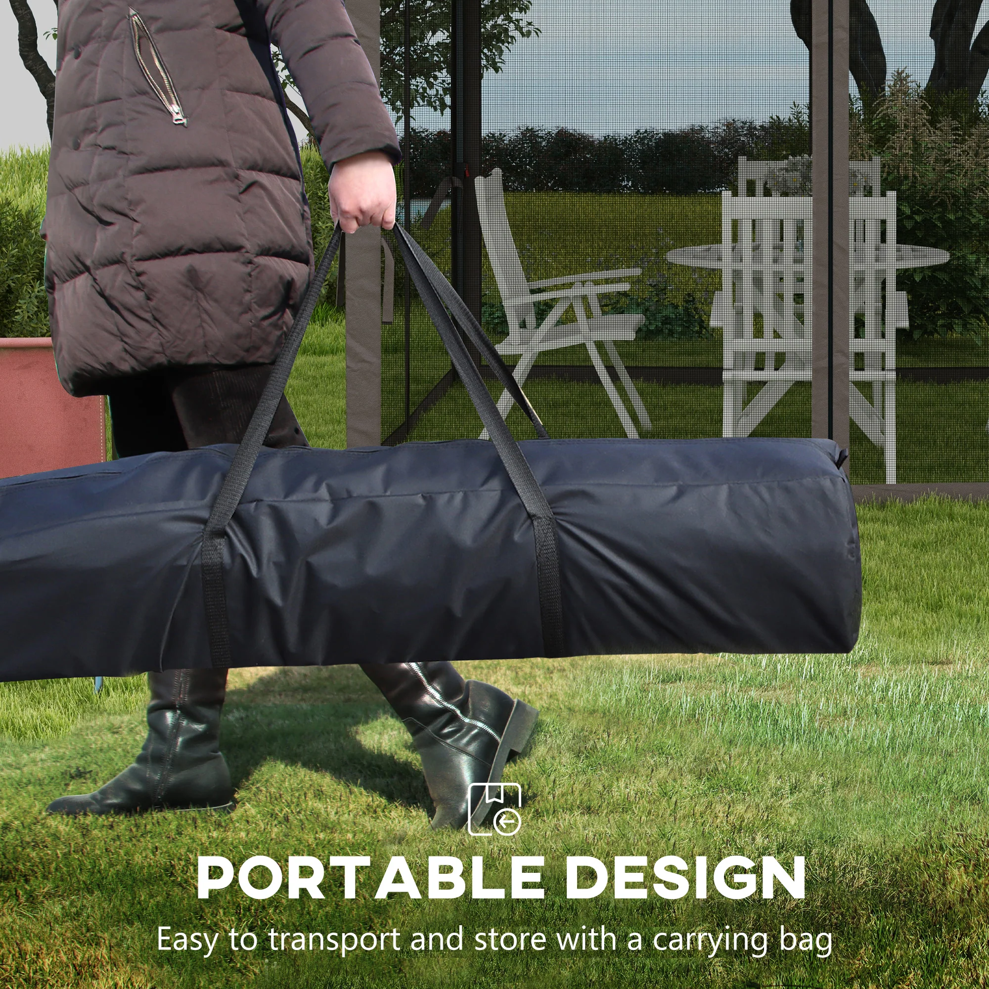 Outsunny Garden Folding Tent Heavy Duty Pop Up Gazebo For Party - Image 4
