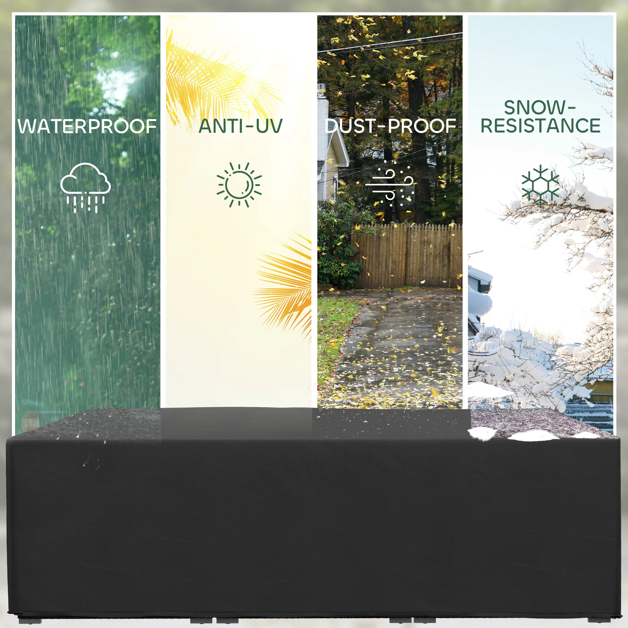 Outsunny Garden Furniture Cover Outdoor Waterproof Rattan Set Rain Protection - Image 3