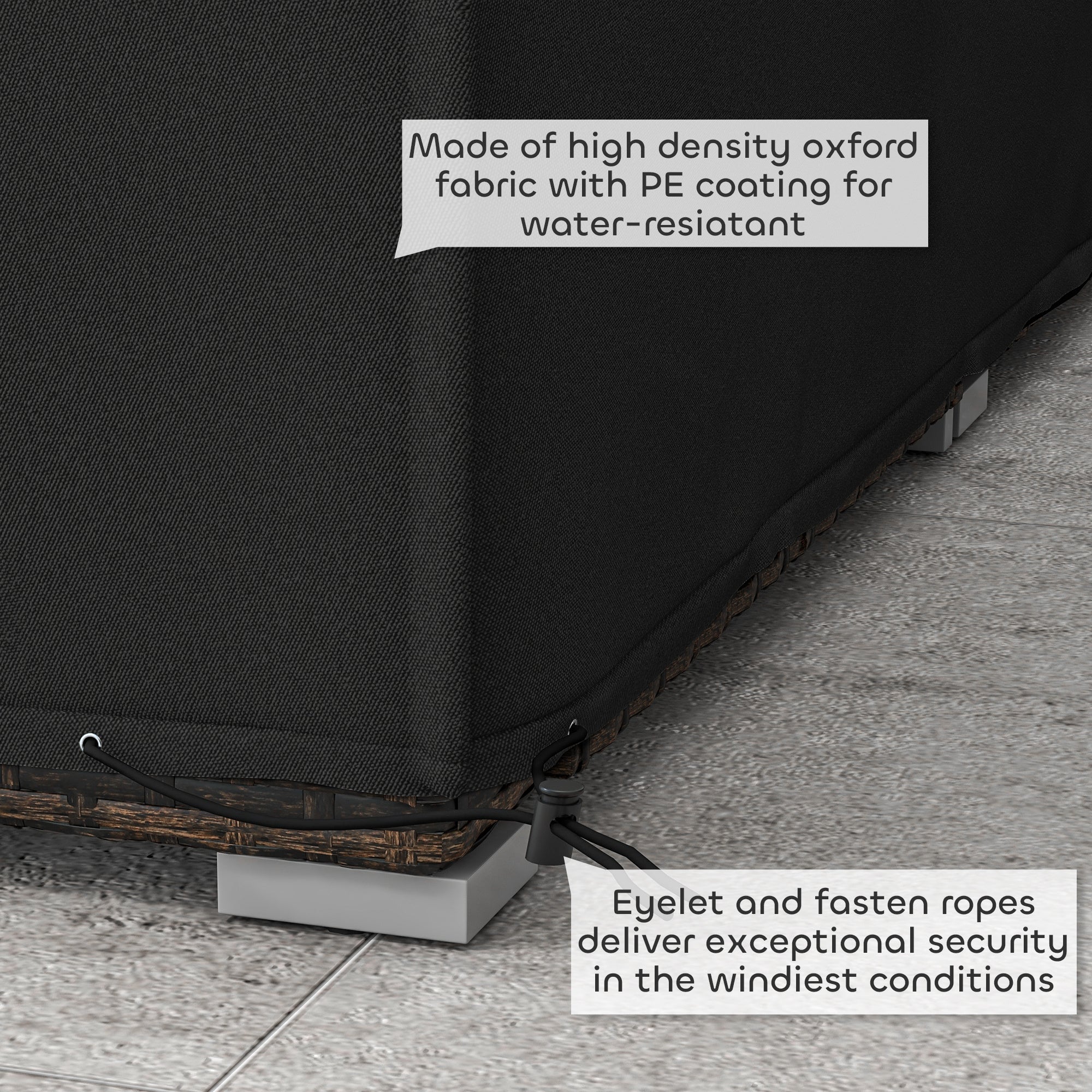 Outsunny Garden Furniture Cover Outdoor Waterproof Rattan Set Rain Protection - Image 4