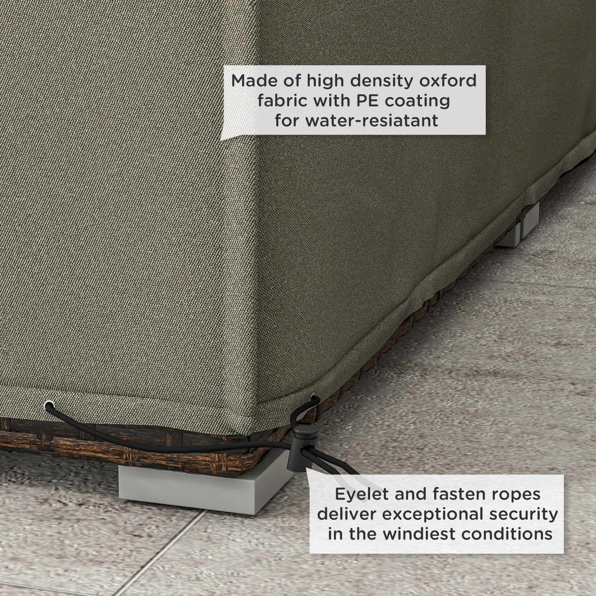 Outsunny Garden Furniture Cover Outdoor Waterproof Rattan Set Rain Protection - Image 4