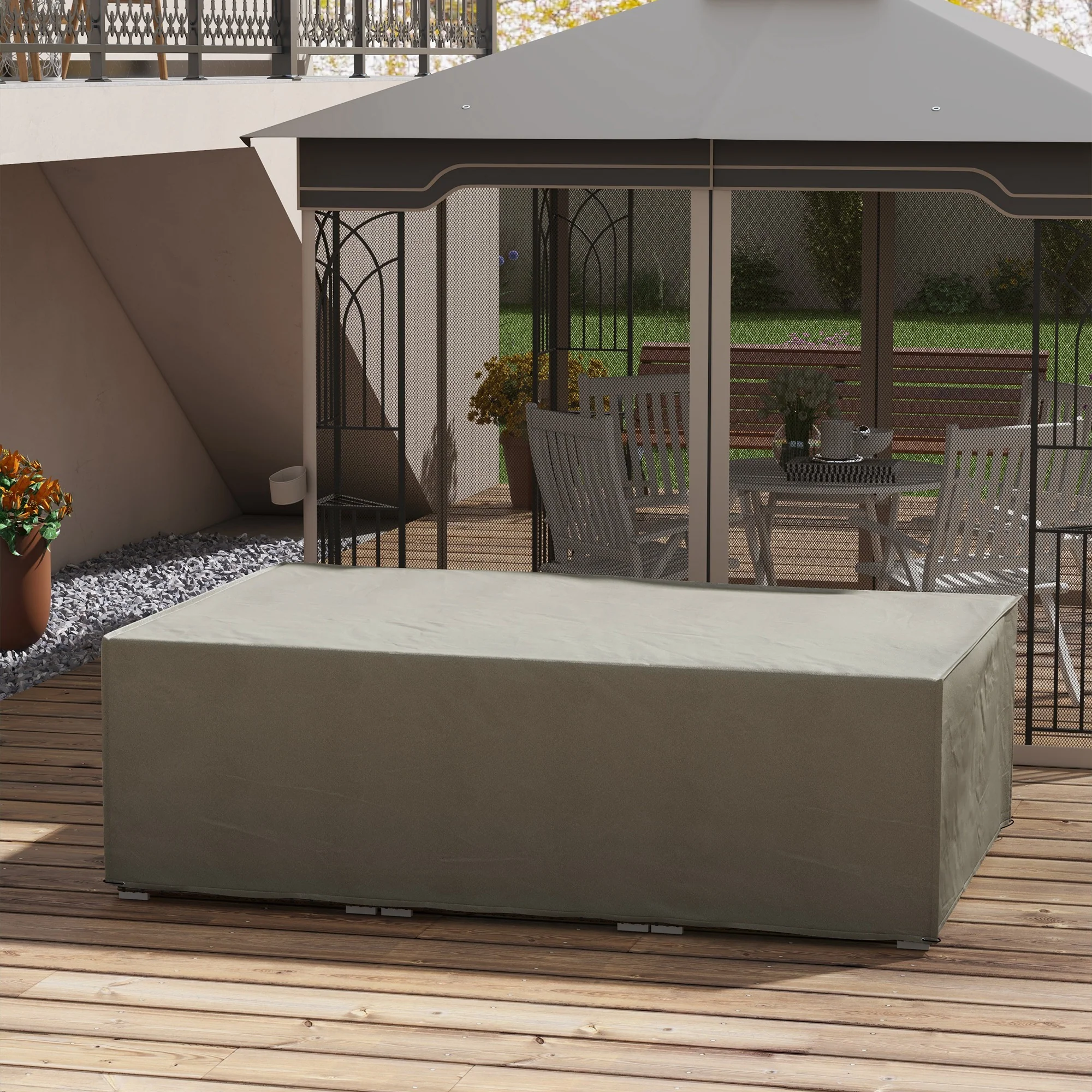 Outsunny Garden Furniture Cover Outdoor Waterproof Rattan Set Rain Protection - Image 6