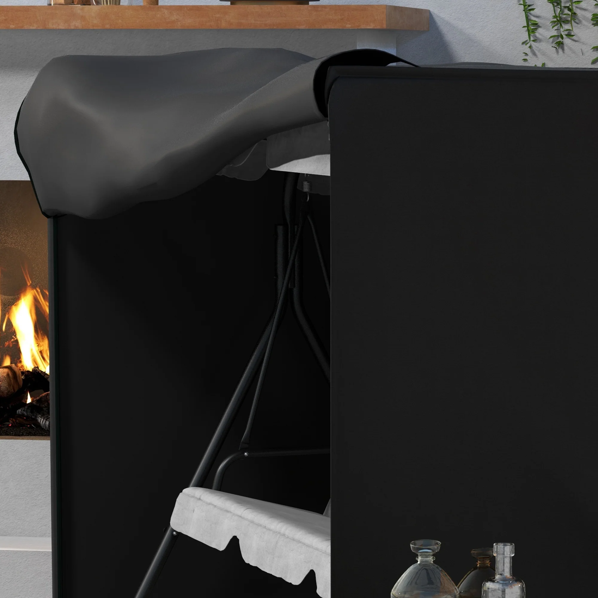 Outsunny Garden Furniture Protector Patio Swing Chair Cover Black - Image 7